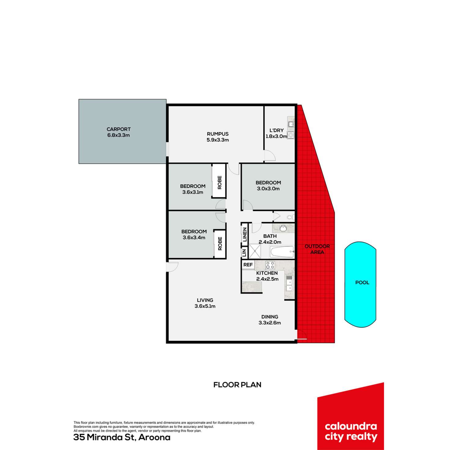 Floorplan of Homely house listing, 35 Miranda Street, Aroona QLD 4551