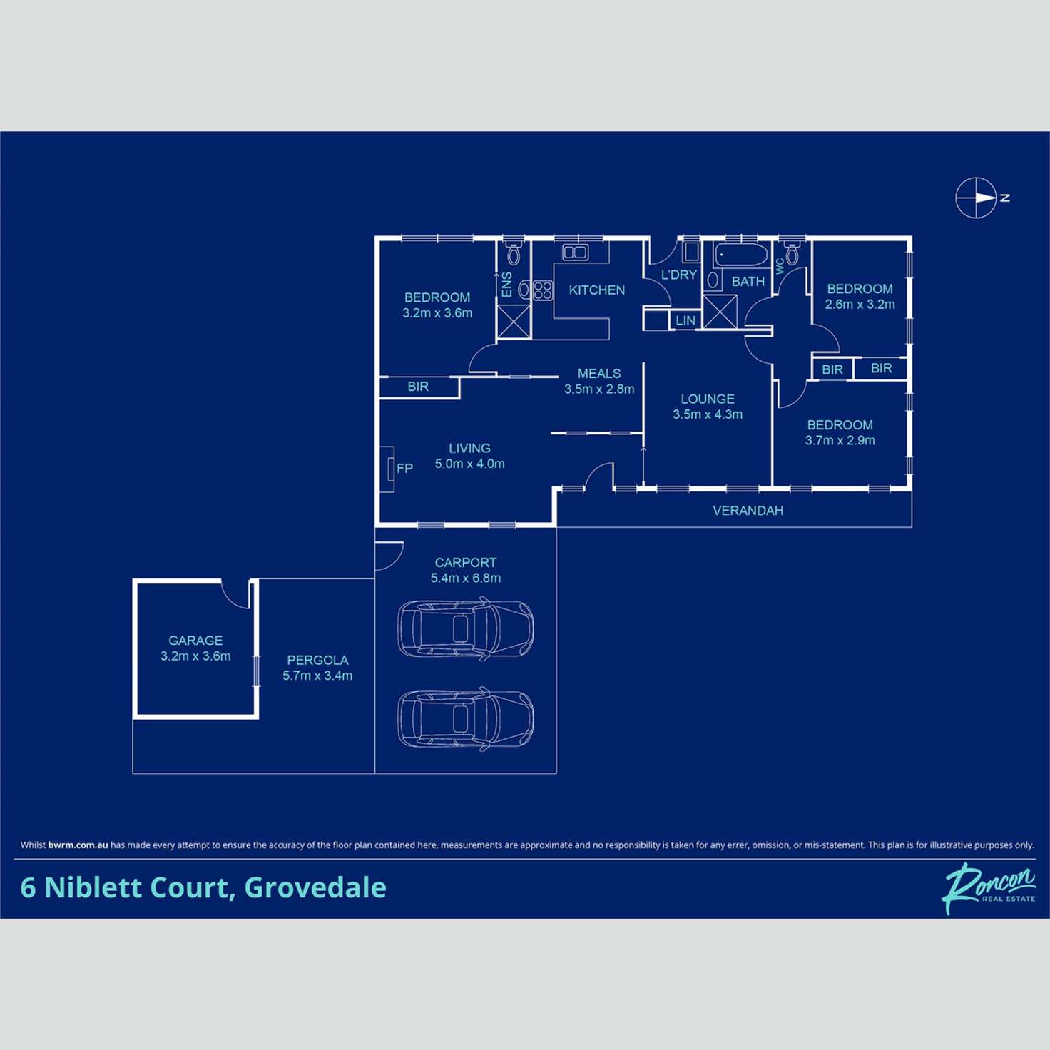 Floorplan of Homely house listing, 6 Niblett Court, Grovedale VIC 3216