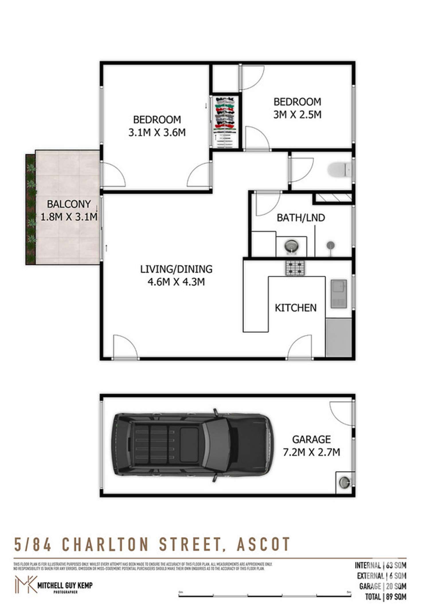 Floorplan of Homely apartment listing, 5/84 Charlton Street, Ascot QLD 4007