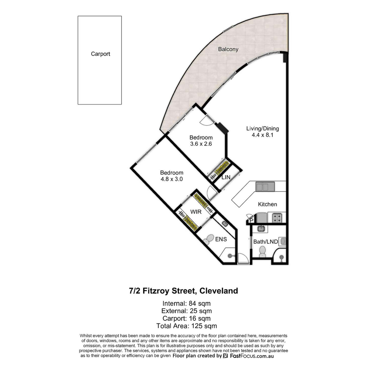 Floorplan of Homely unit listing, 7/2 Fitzroy Street, Cleveland QLD 4163