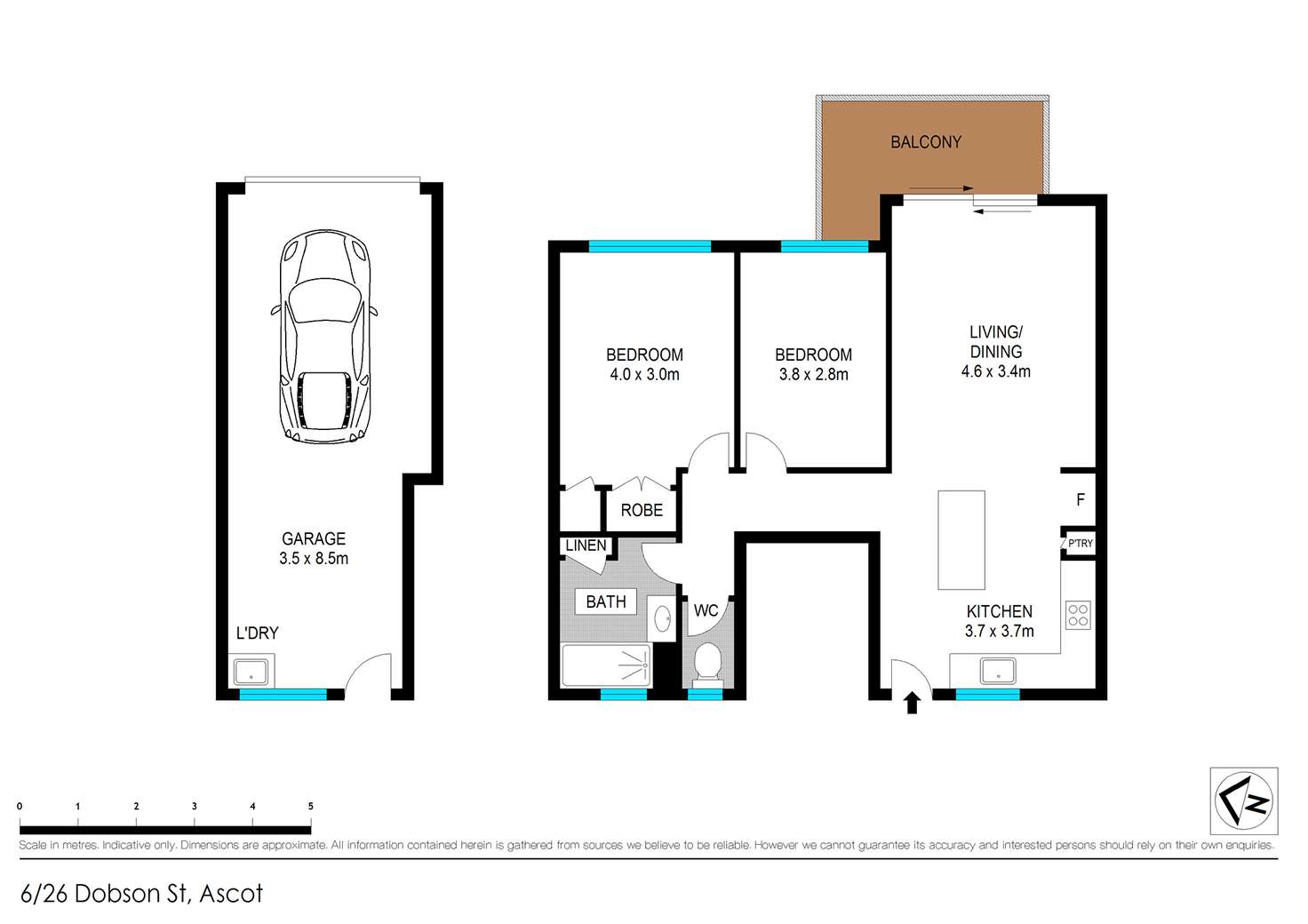 Floorplan of Homely unit listing, 5/26 Dobson Street, Ascot QLD 4007