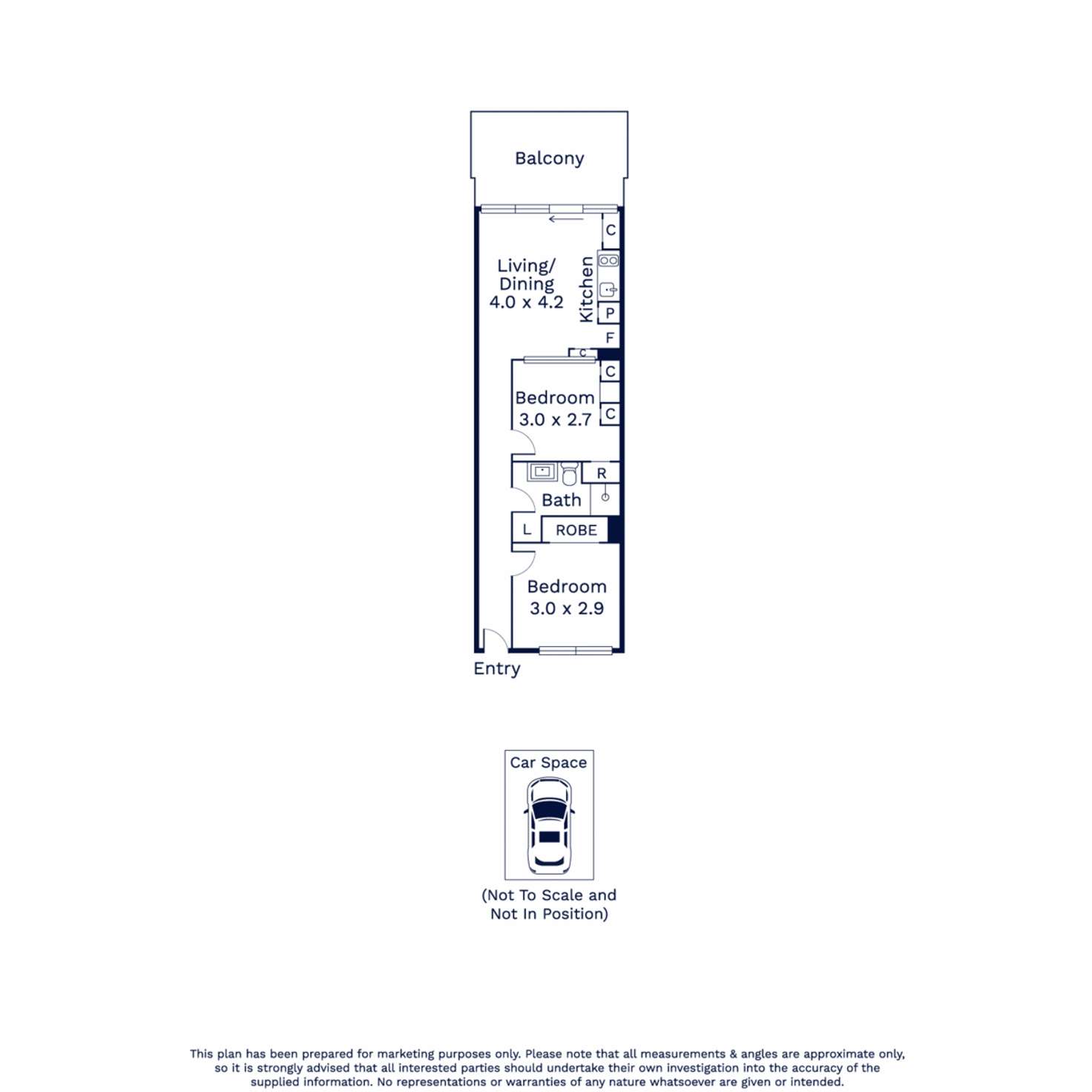 Floorplan of Homely apartment listing, 302/80 Ormond Street, Kensington VIC 3031