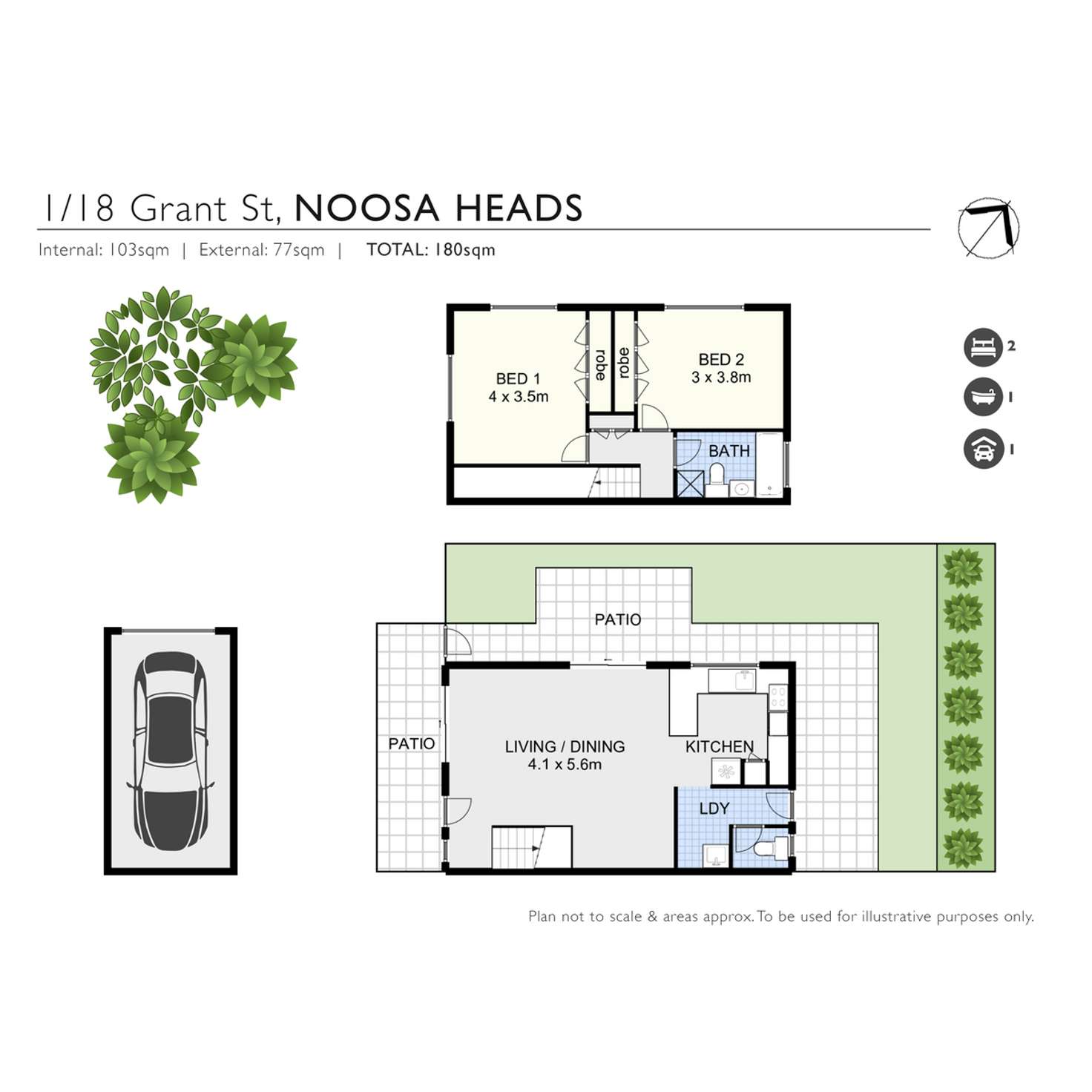 Floorplan of Homely semiDetached listing, 1/18 Grant Street, Noosa Heads QLD 4567