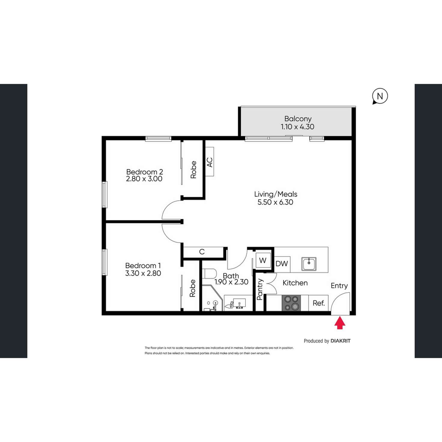 Floorplan of Homely apartment listing, 302/108 Altona Street, Kensington VIC 3031