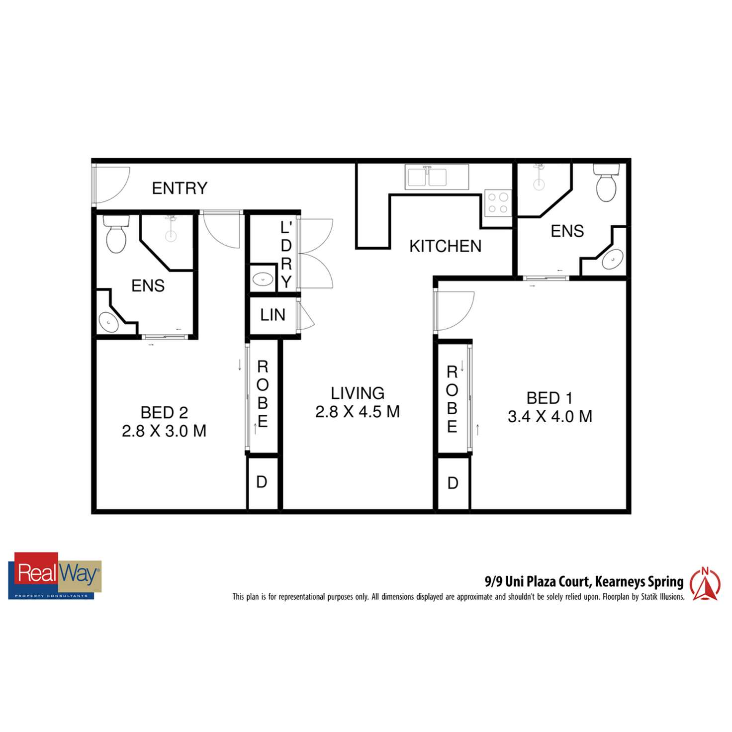 Floorplan of Homely unit listing, 9/9 Uniplaza Court, Kearneys Spring QLD 4350