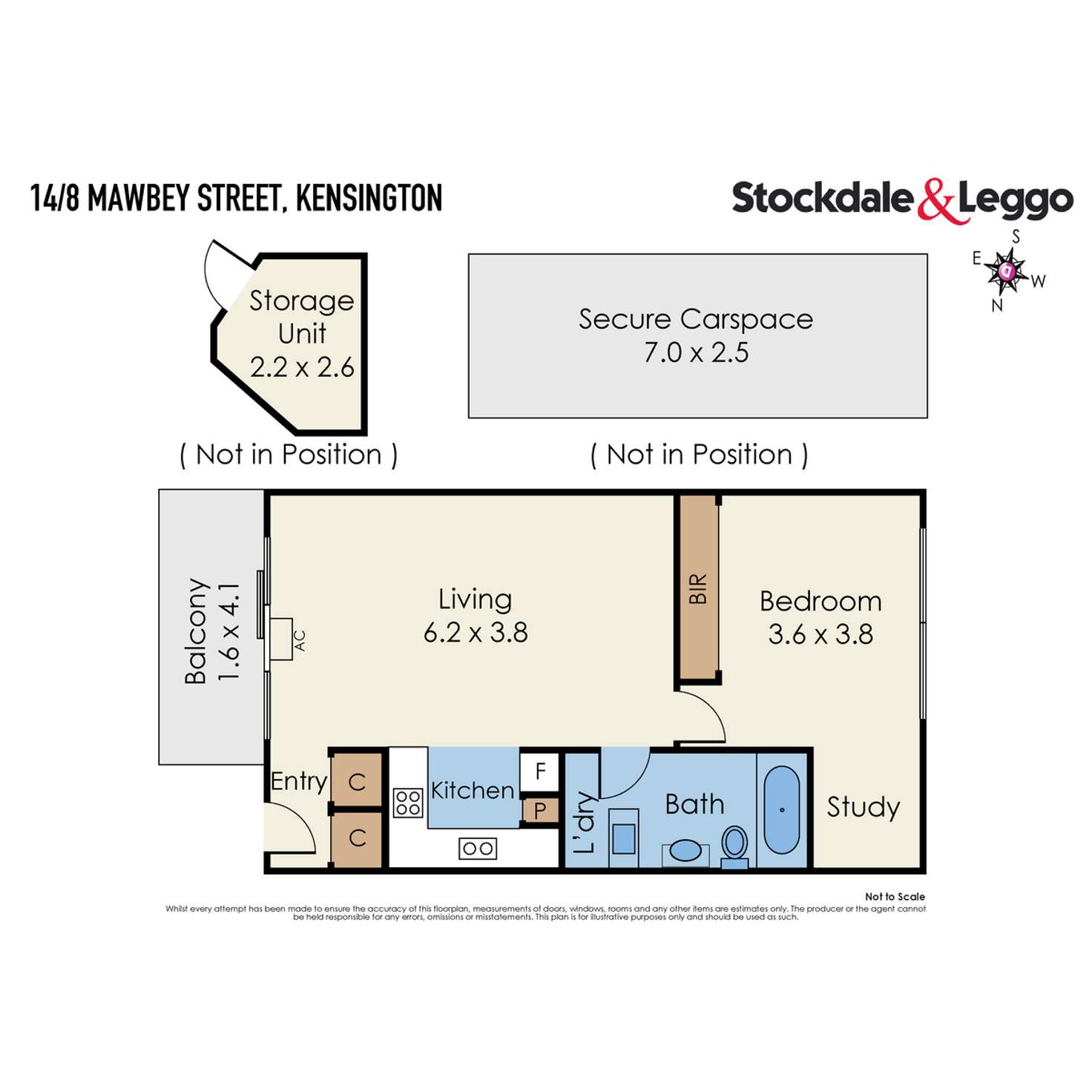 Floorplan of Homely apartment listing, 14/8 Mawbey Street, Kensington VIC 3031