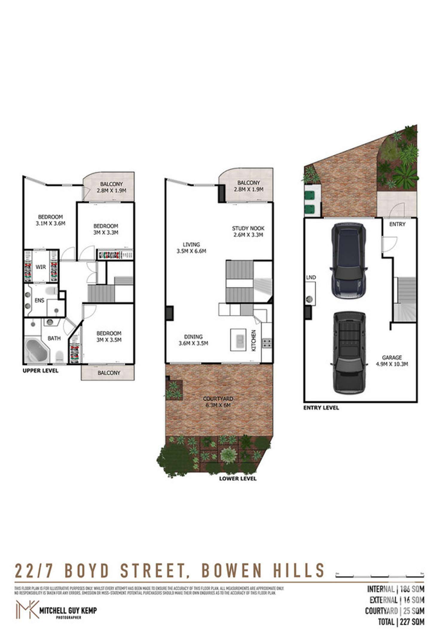 Floorplan of Homely townhouse listing, 22/7 Boyd Street, Bowen Hills QLD 4006