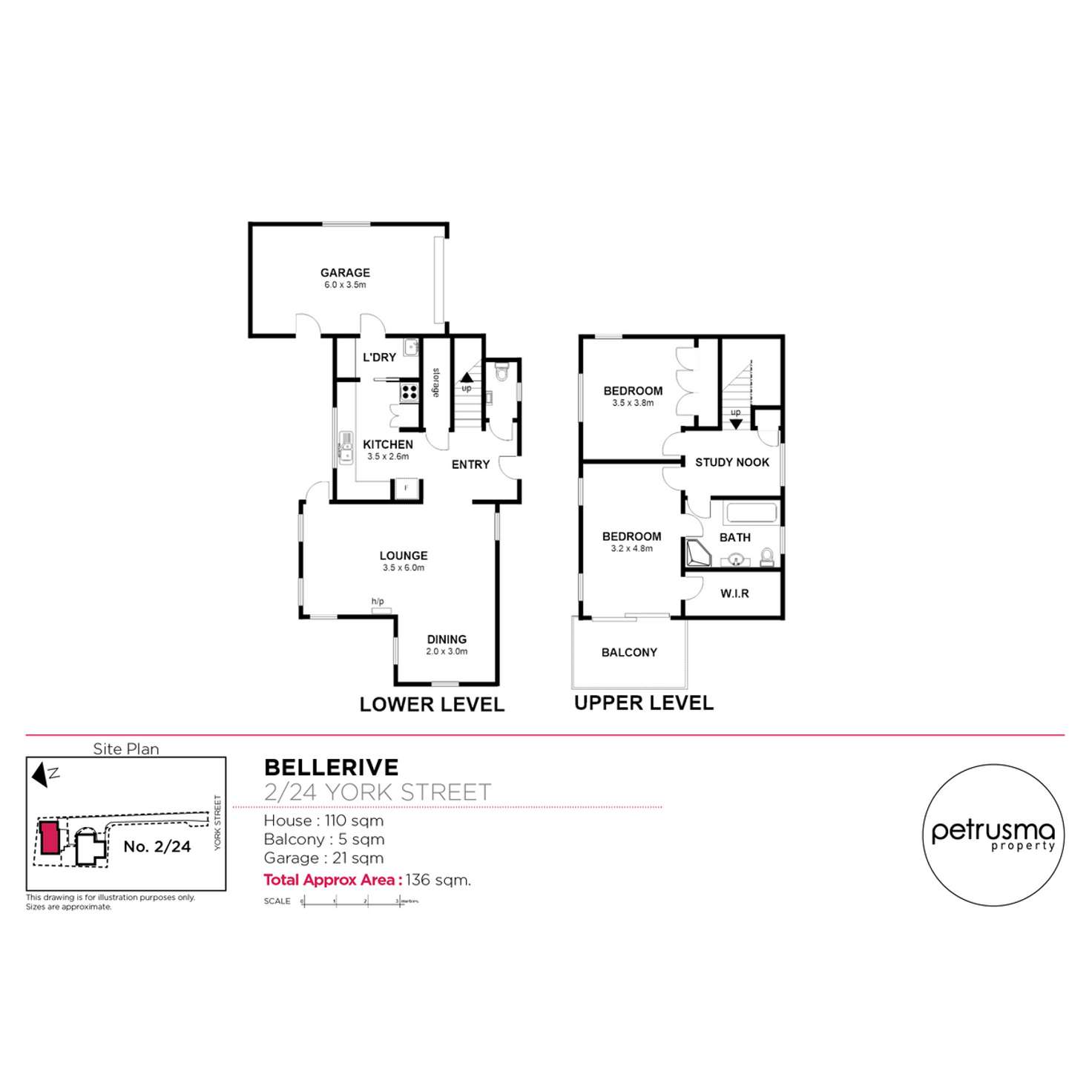 Floorplan of Homely villa listing, 2/24 York Street, Bellerive TAS 7018