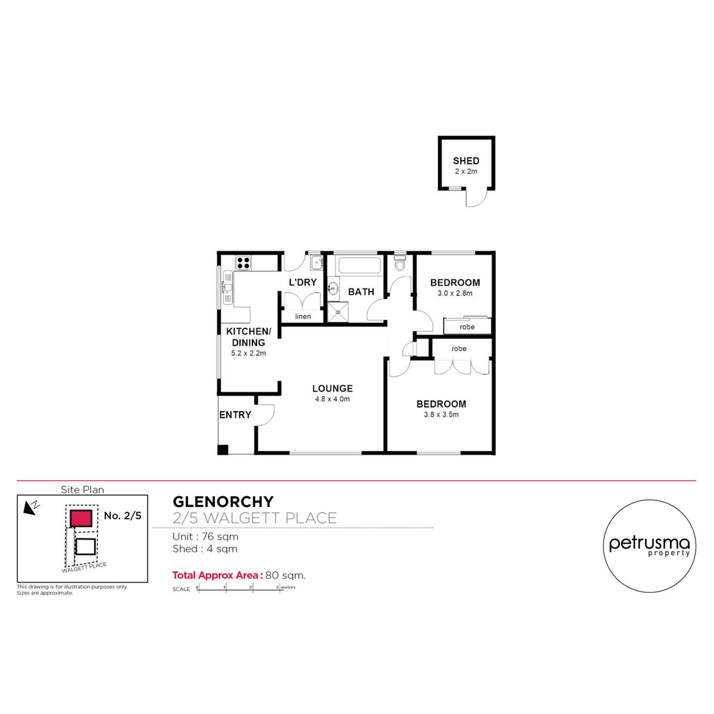 Floorplan of Homely unit listing, 2/5 Walgett Place, Glenorchy TAS 7010