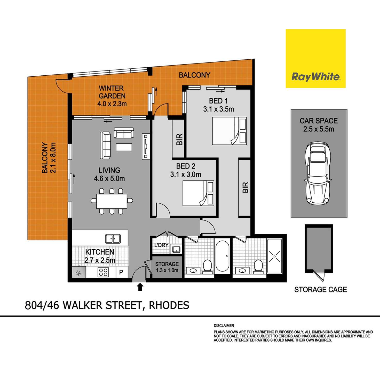 Floorplan of Homely apartment listing, A804/46 Walker Street, Rhodes NSW 2138