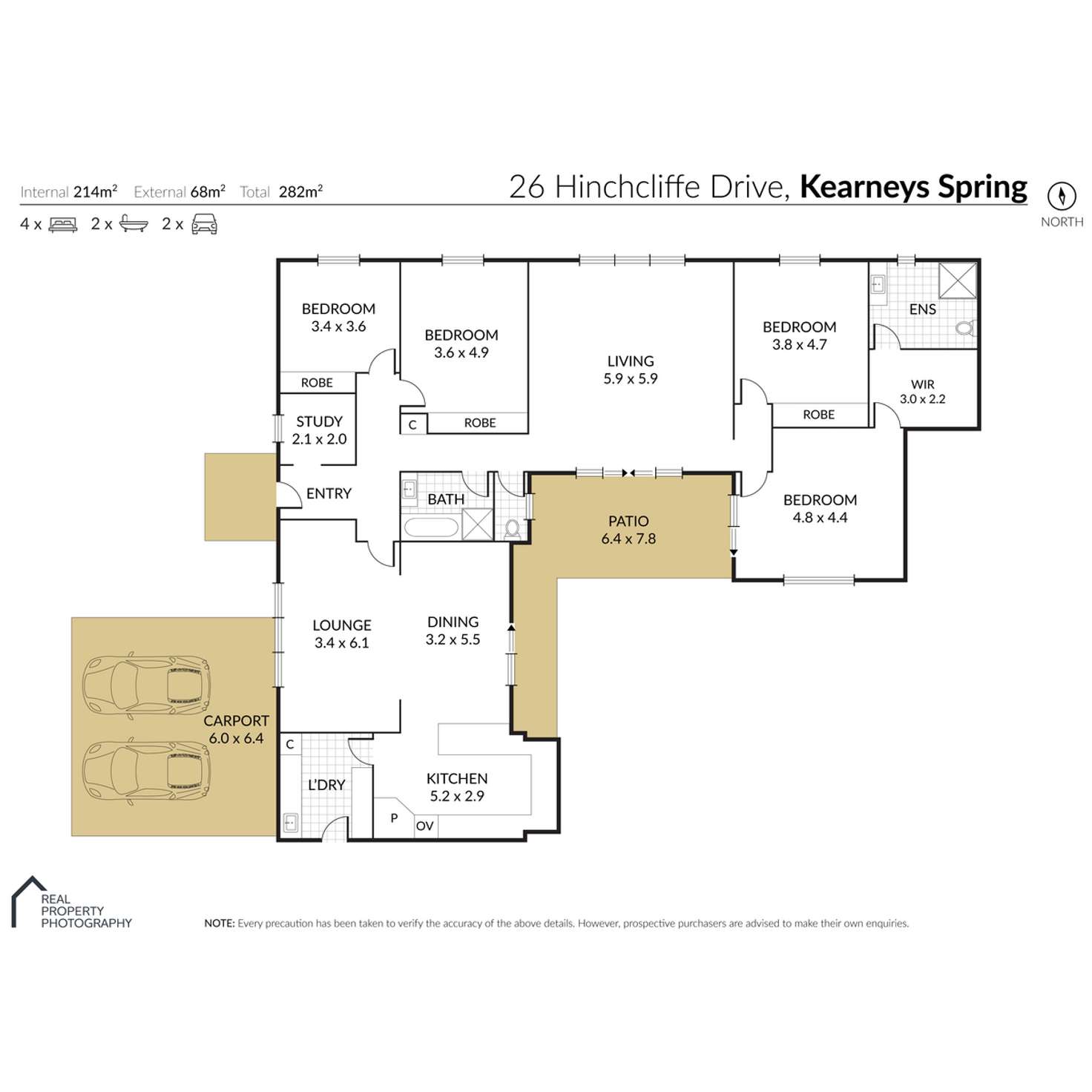 Floorplan of Homely house listing, 26 Hinchcliffe Drive, Kearneys Spring QLD 4350