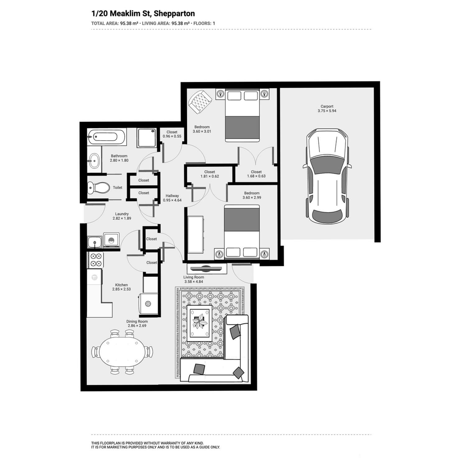 Floorplan of Homely blockOfUnits listing, 1 & 2/20 Meaklim Street, Shepparton VIC 3630