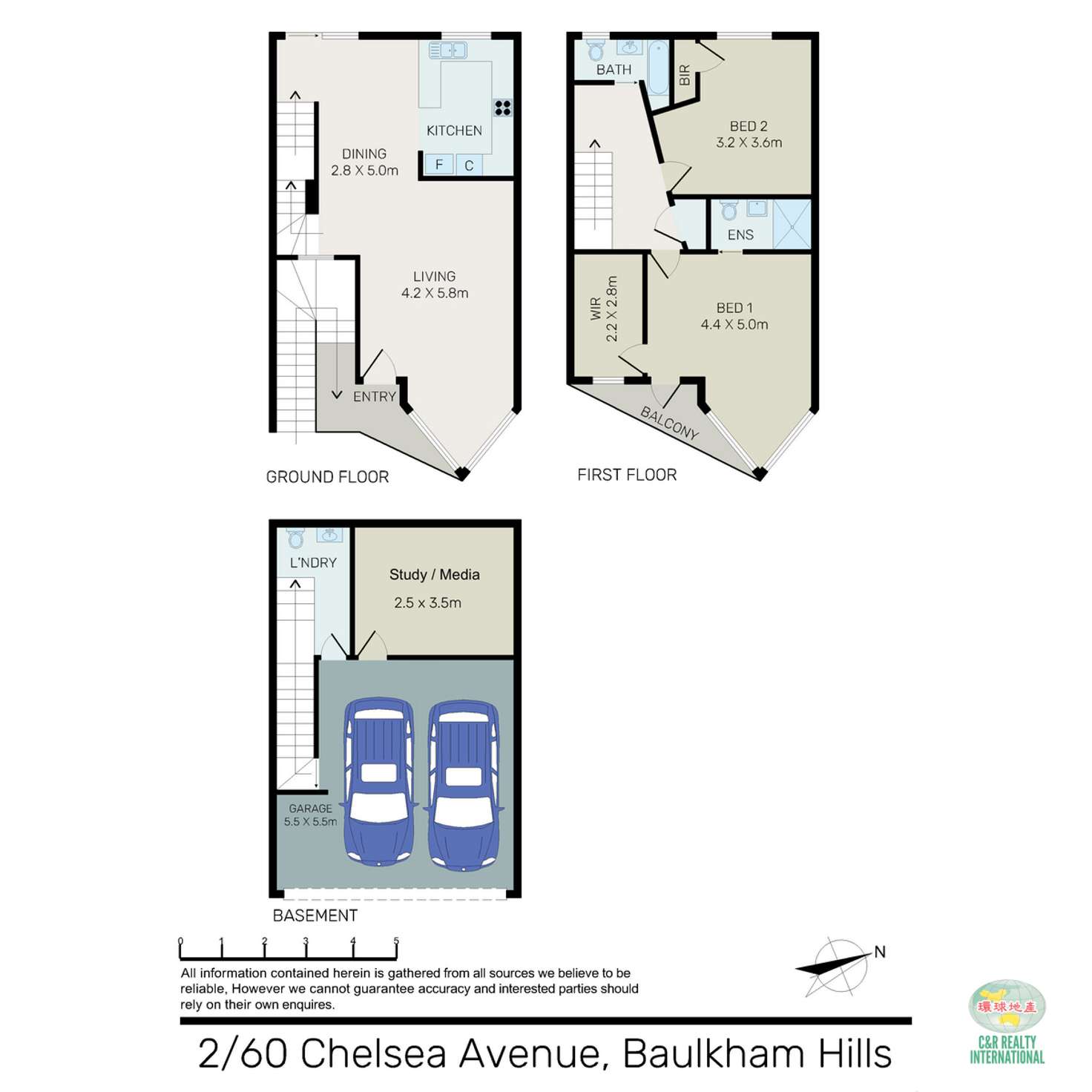 Floorplan of Homely townhouse listing, 2/60 Chelsea Avenue, Baulkham Hills NSW 2153