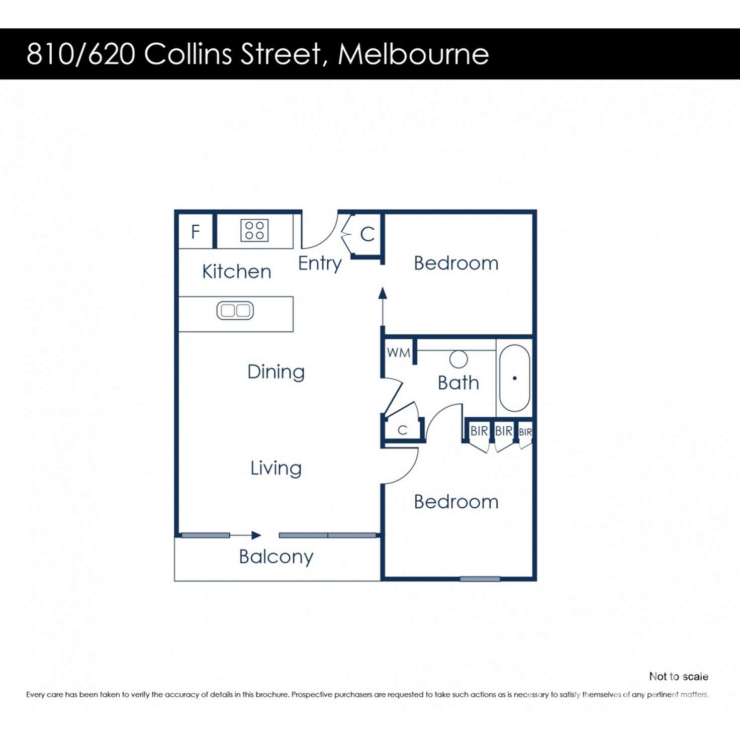Floorplan of Homely apartment listing, 810/620 Collins Street, Melbourne VIC 3000
