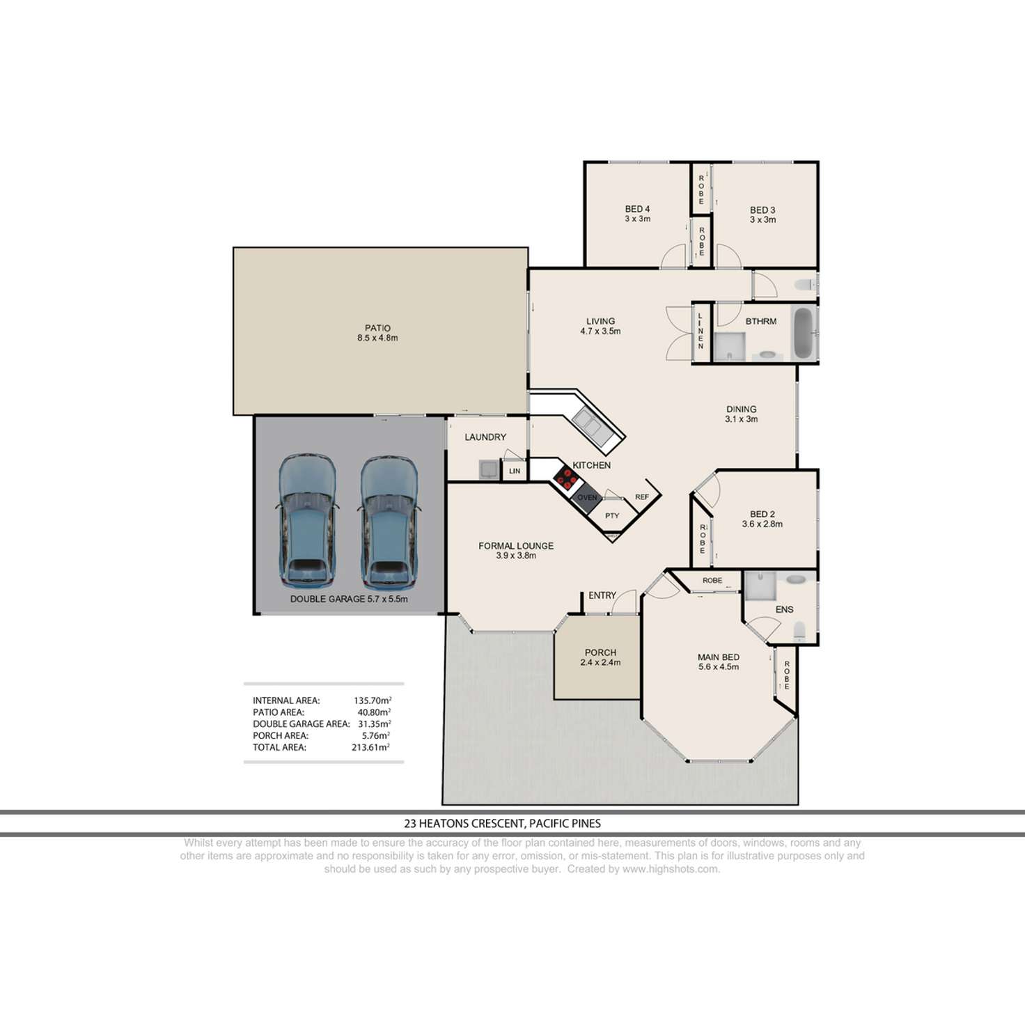 Floorplan of Homely house listing, 23 Heatons Crescent, Pacific Pines QLD 4211