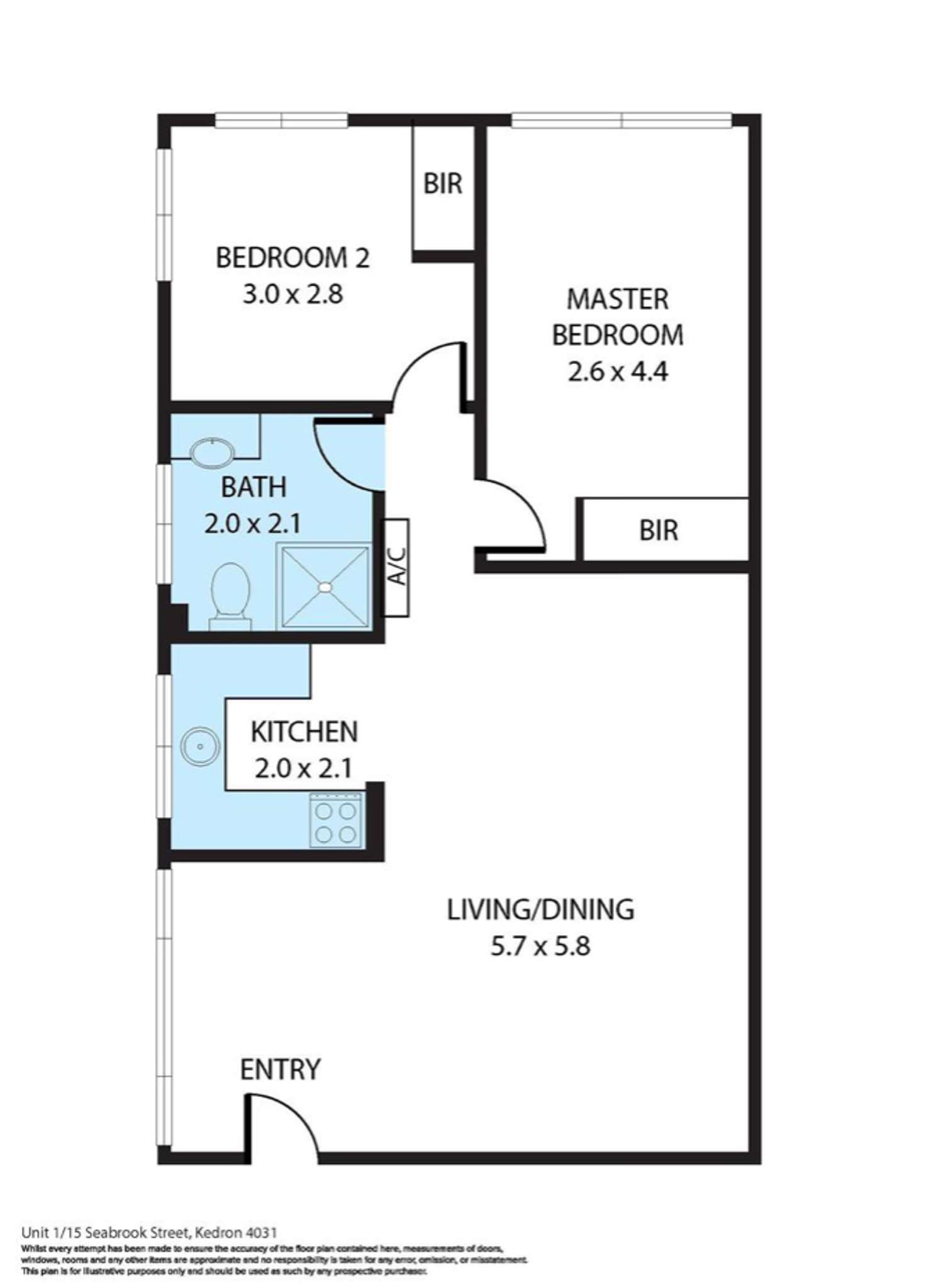 Floorplan of Homely unit listing, 1/15 Seabrook Street, Kedron QLD 4031