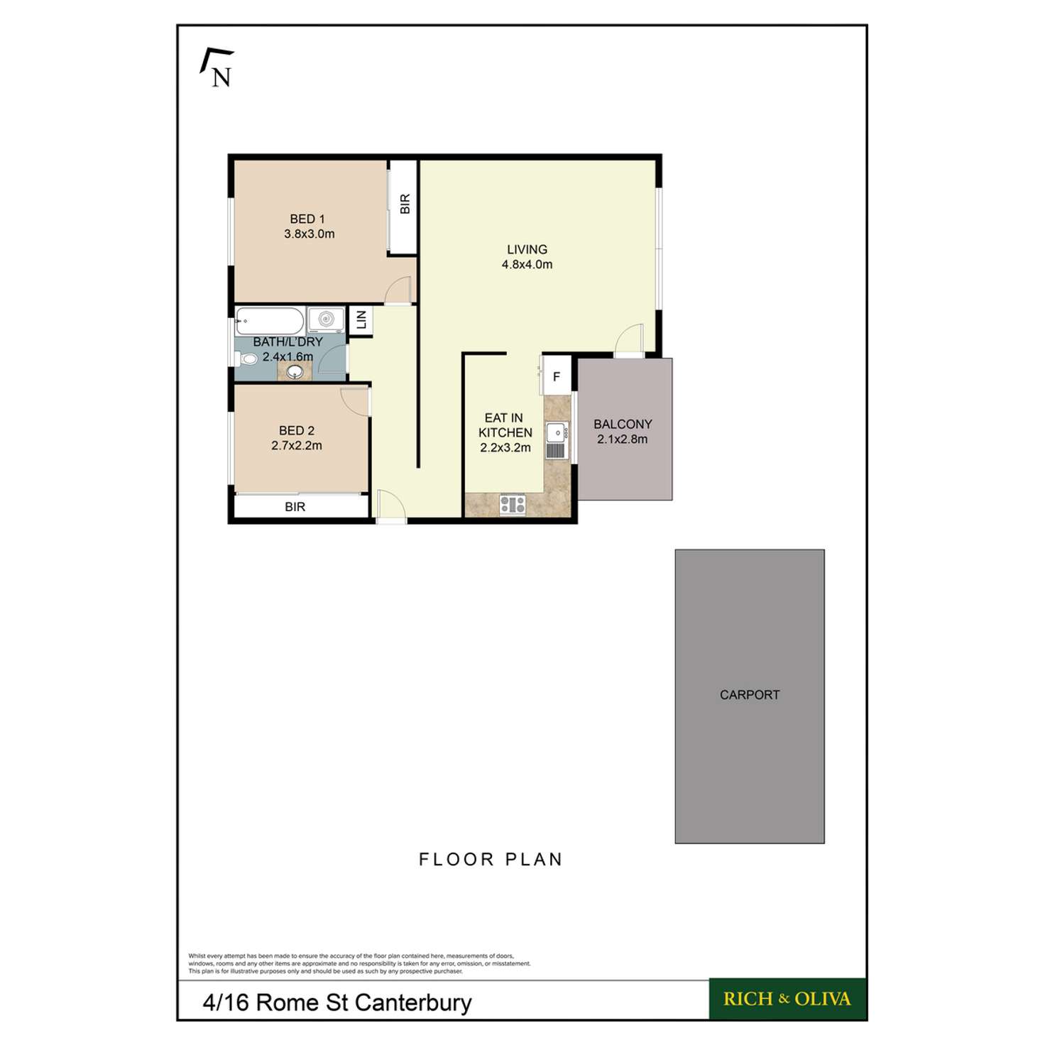Floorplan of Homely apartment listing, 4/16 Rome Street, Canterbury NSW 2193