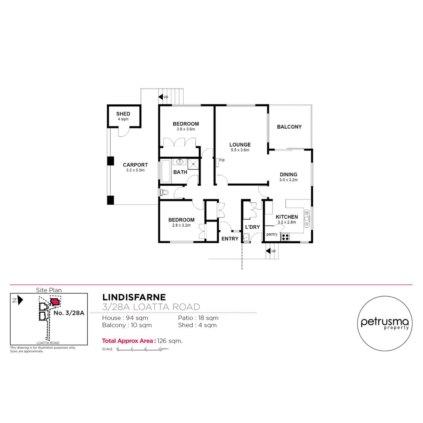 Floorplan of Homely unit listing, 3/28A Loatta Road, Lindisfarne TAS 7015