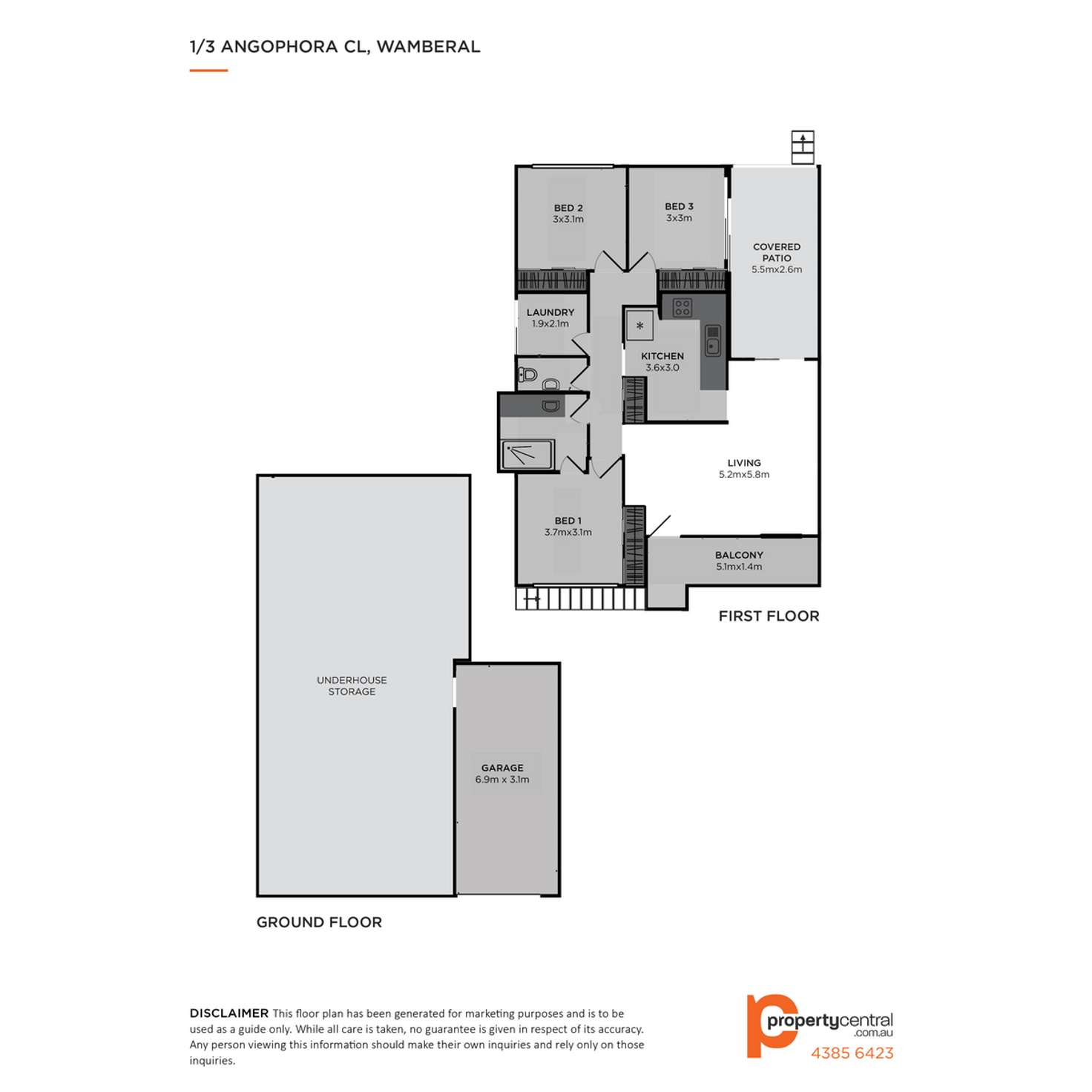 Floorplan of Homely house listing, 1/3 Angophora Close, Wamberal NSW 2260