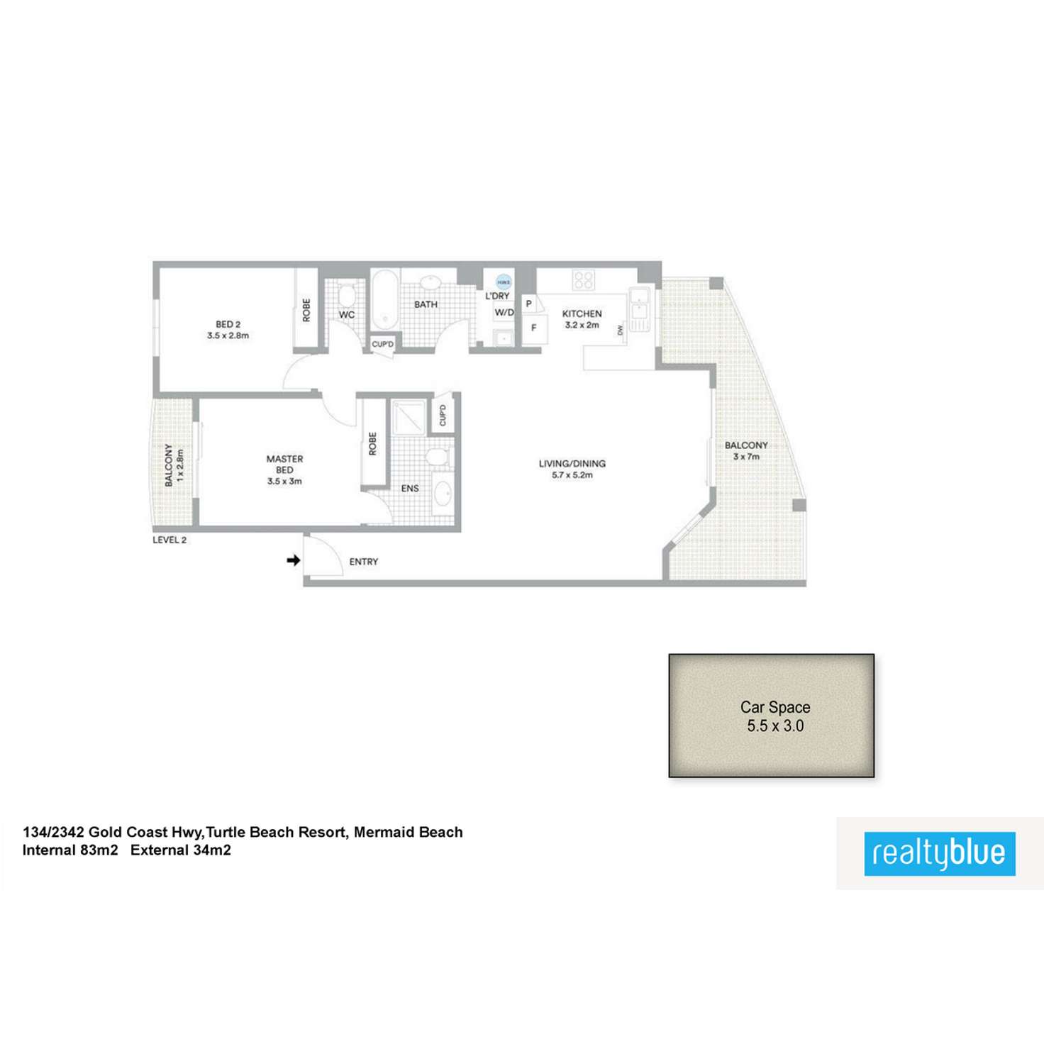 Floorplan of Homely apartment listing, 134/2342 Gold Coast Highway, Mermaid Beach QLD 4218
