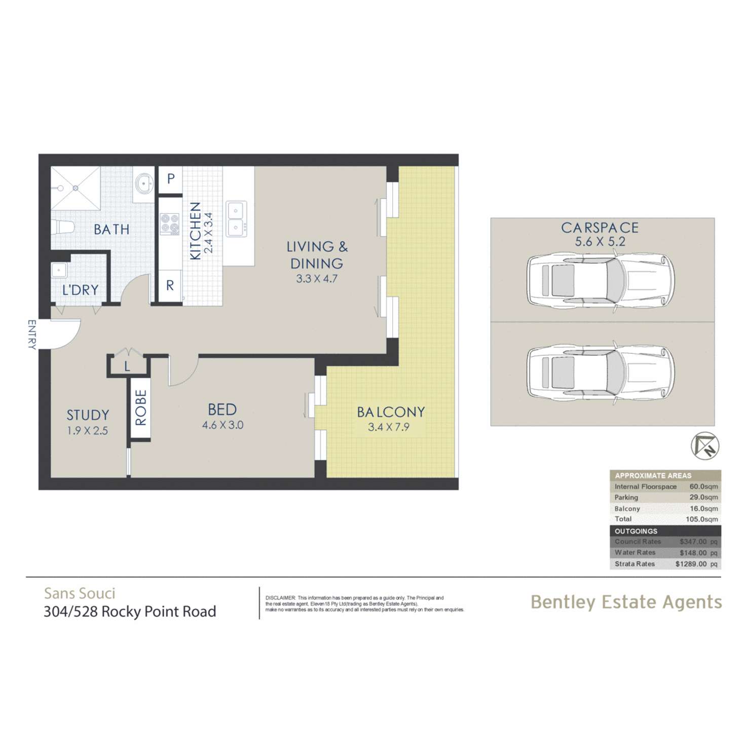 Floorplan of Homely apartment listing, 304/528 Rocky point Road, Sans Souci NSW 2219