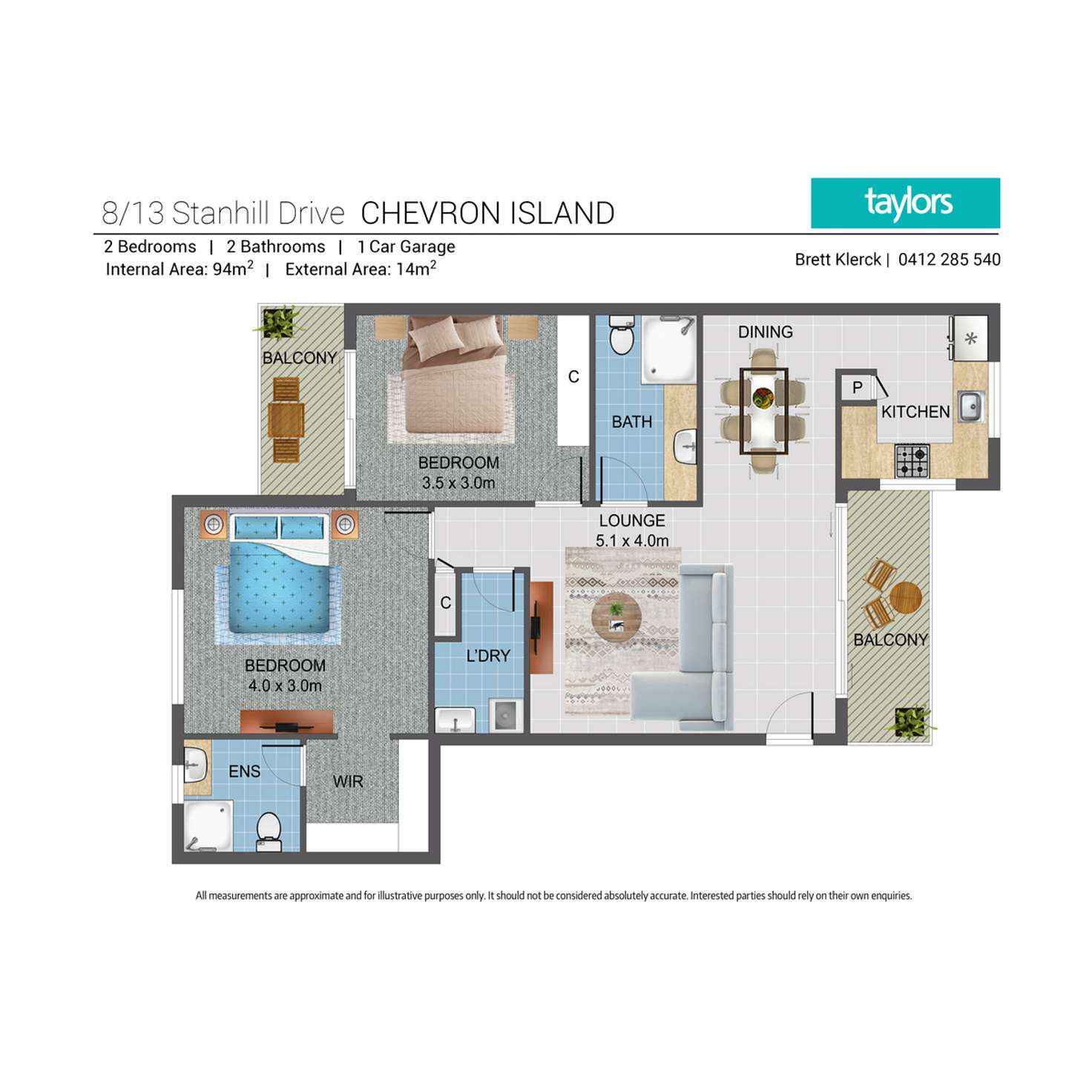 Floorplan of Homely apartment listing, 8/13 Stanhill Drive, Chevron Island QLD 4217