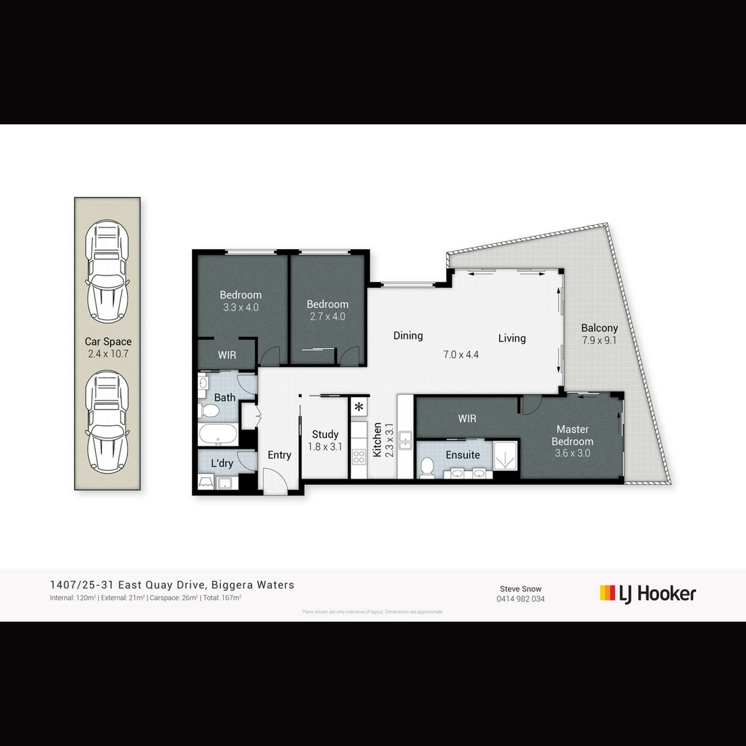 Floorplan of Homely unit listing, 1407/25-31 East Quay Drive, Biggera Waters QLD 4216