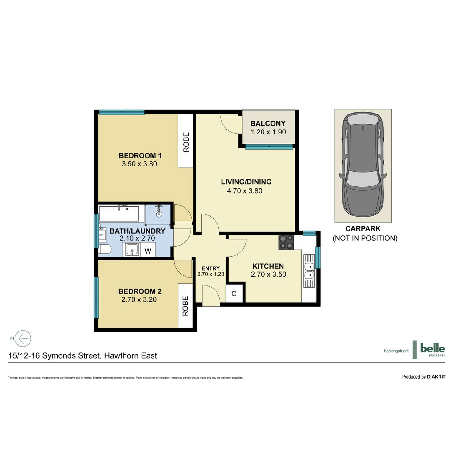 Floorplan of Homely apartment listing, 15/12-16 Symonds Street, Hawthorn East VIC 3123