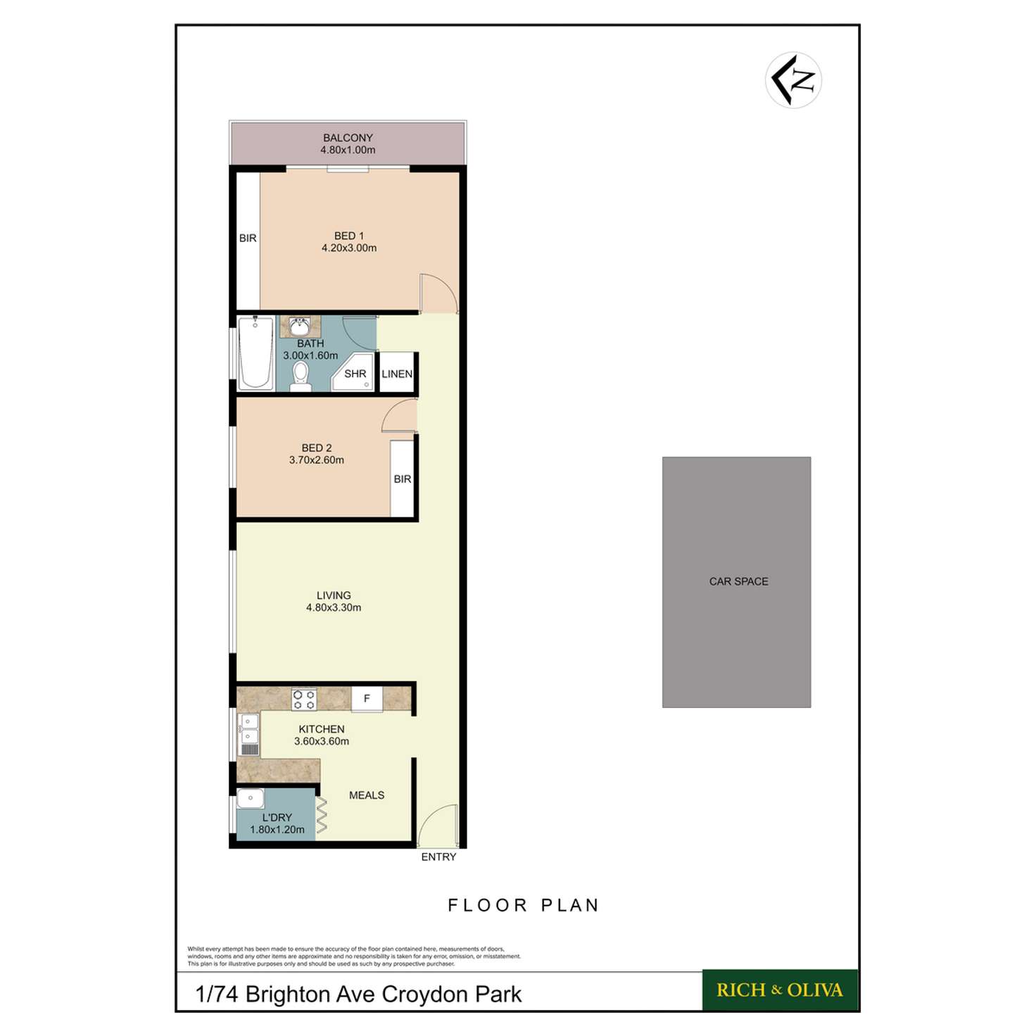 Floorplan of Homely apartment listing, 1/74 Brighton Avenue, Croydon Park NSW 2133