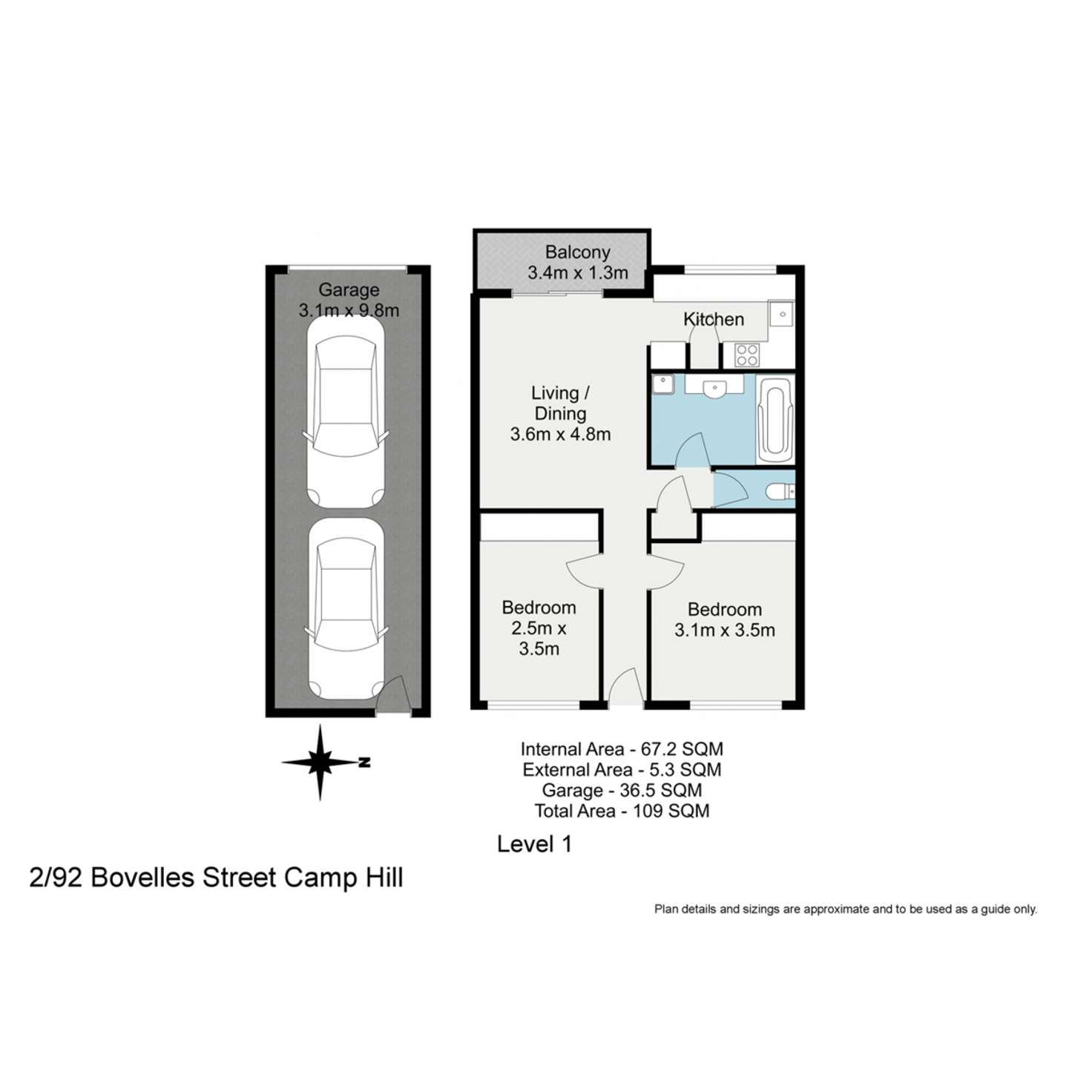 Floorplan of Homely unit listing, 2/92 Bovelles Street, Camp Hill QLD 4152