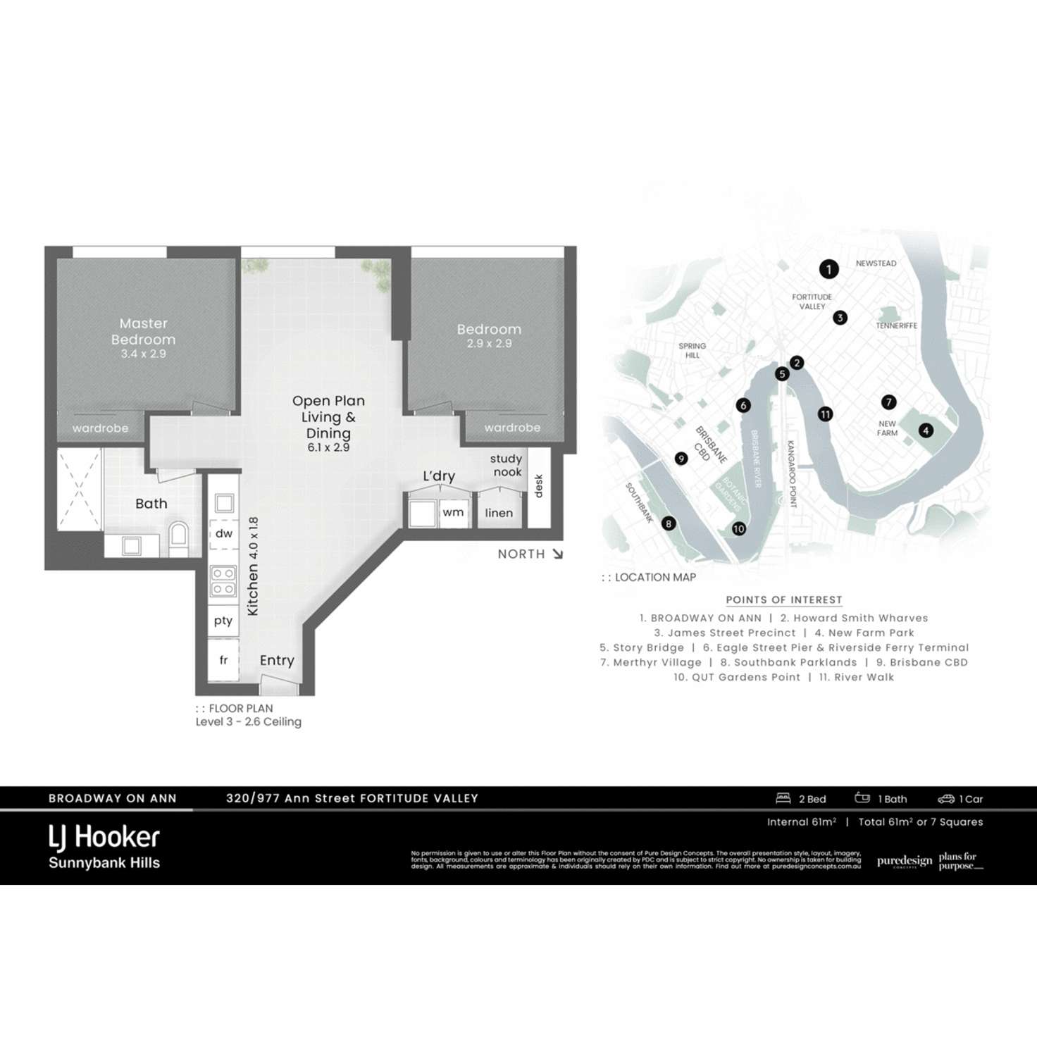 Floorplan of Homely apartment listing, 320/977 Ann Street, Fortitude Valley QLD 4006