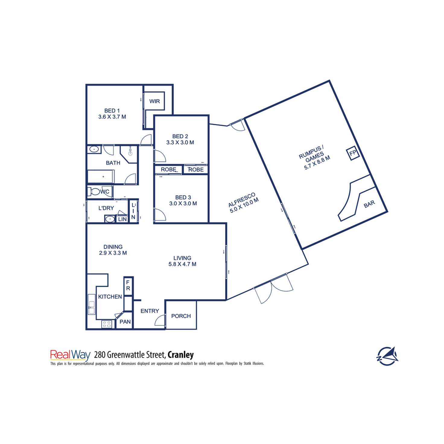 Floorplan of Homely house listing, 280 Greenwattle Street, Wilsonton Heights QLD 4350