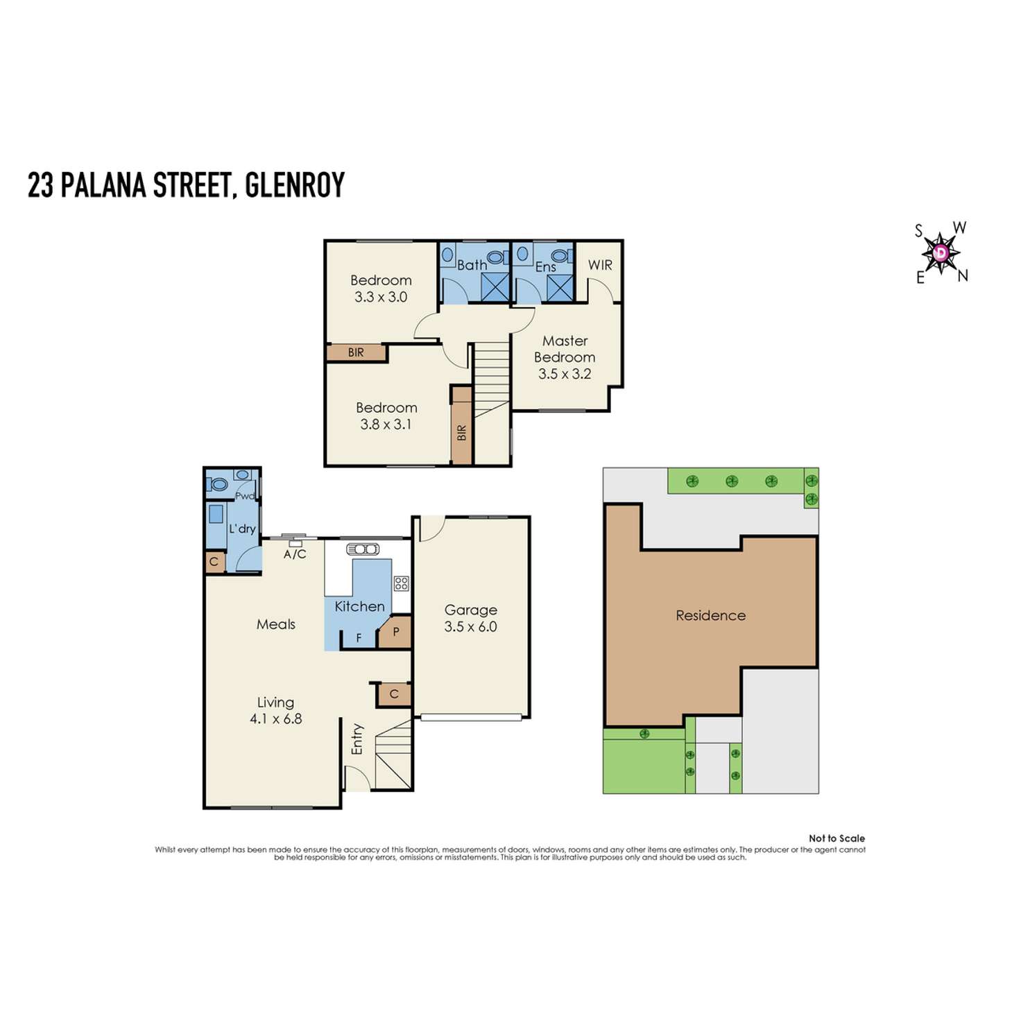 Floorplan of Homely townhouse listing, 23 Palana Street, Glenroy VIC 3046