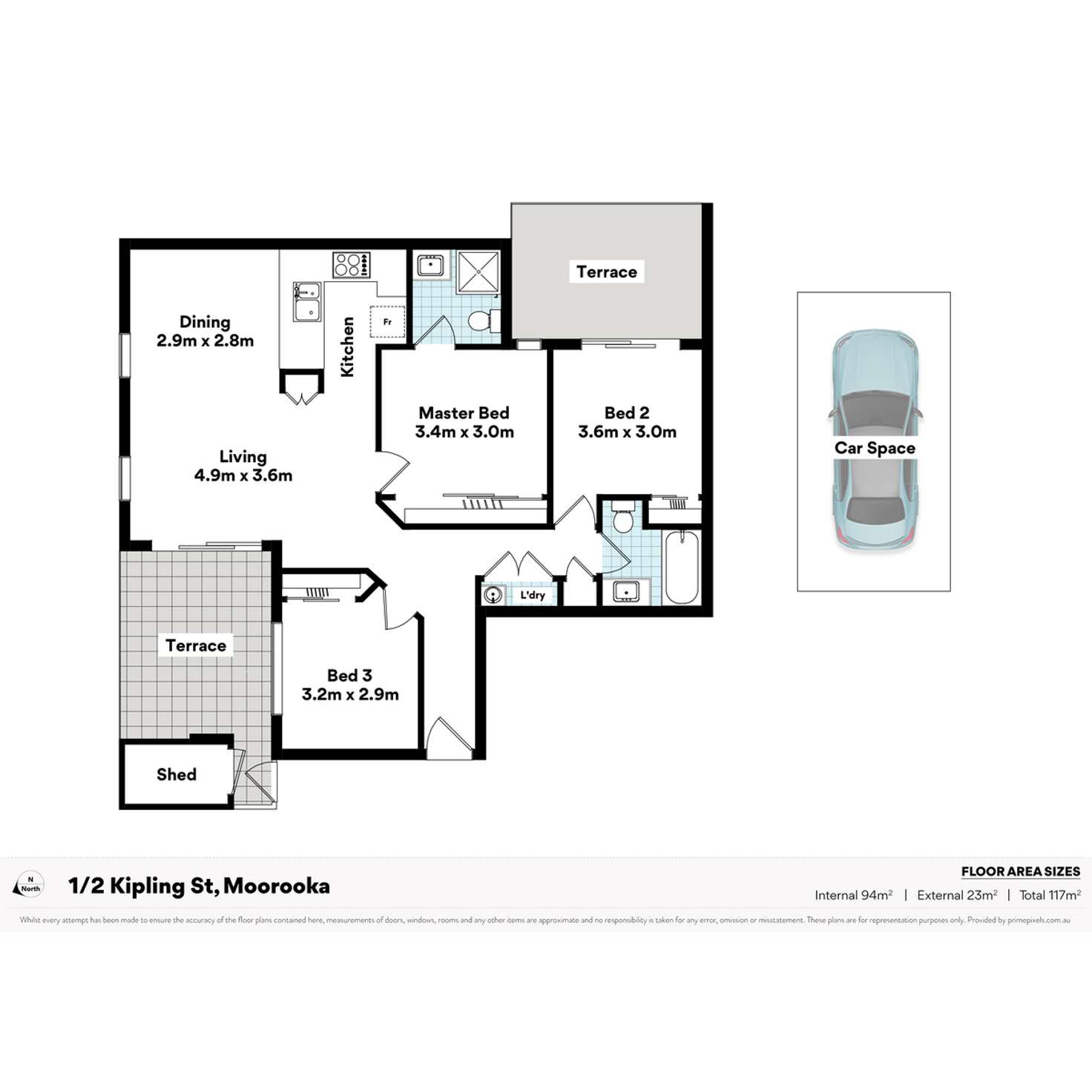 Floorplan of Homely unit listing, 1/2 Kipling Street, Moorooka QLD 4105