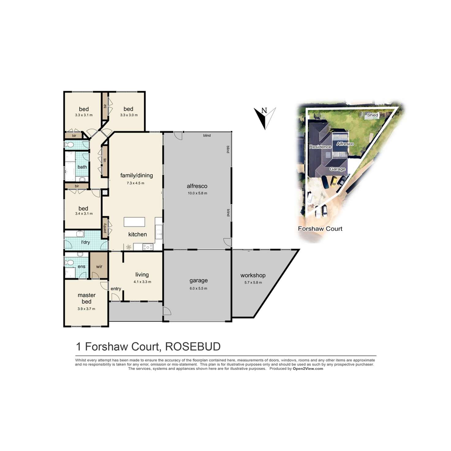 Floorplan of Homely house listing, 1 Forshaw Court, Rosebud VIC 3939