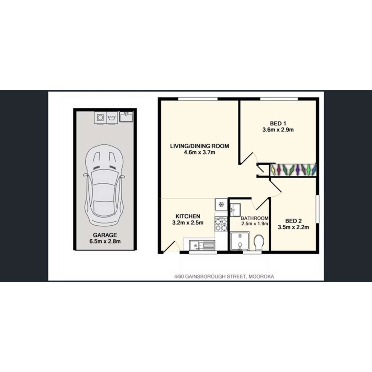 Floorplan of Homely unit listing, 4/60 Gainsborough Street, Moorooka QLD 4105