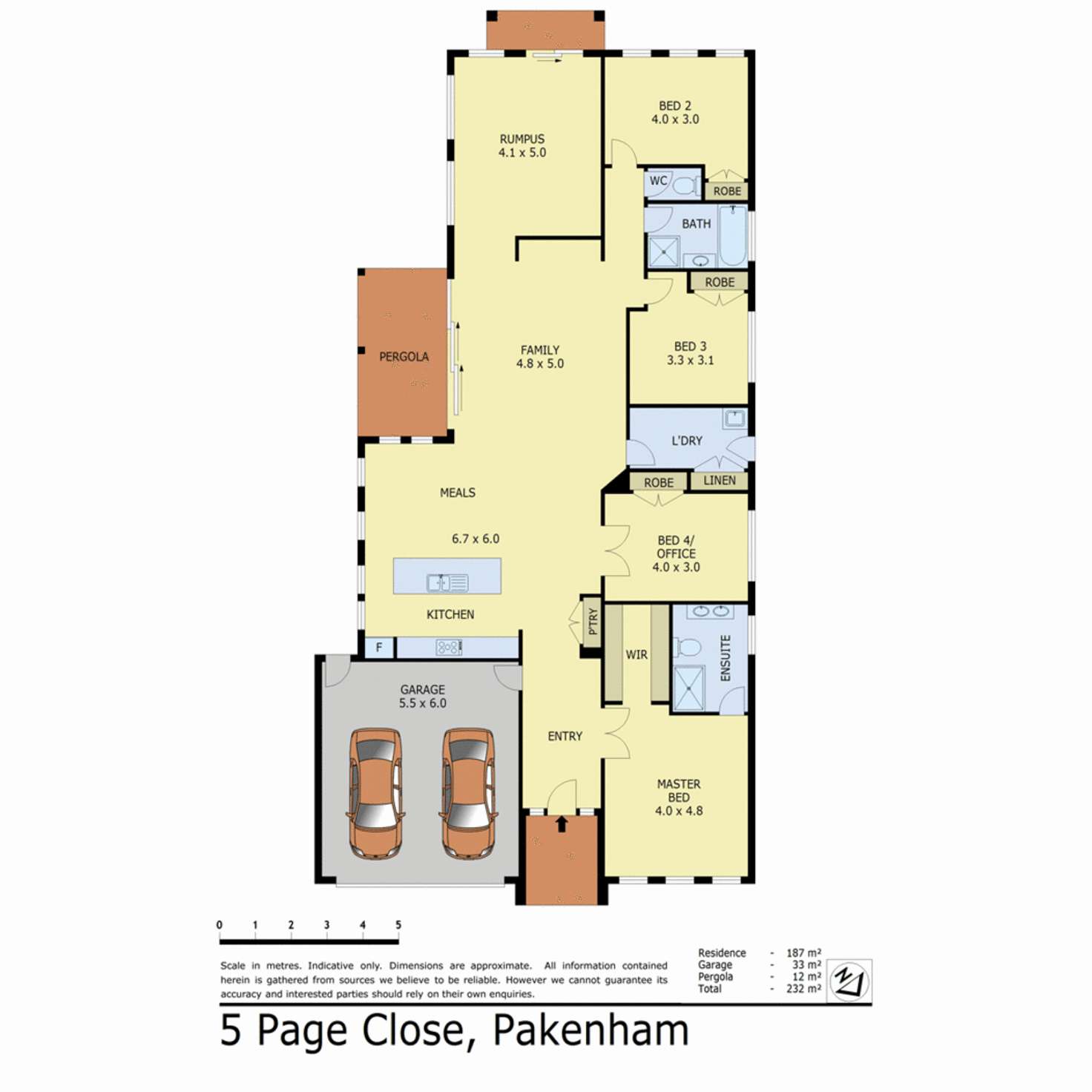 Floorplan of Homely house listing, 5 Page Close, Pakenham VIC 3810