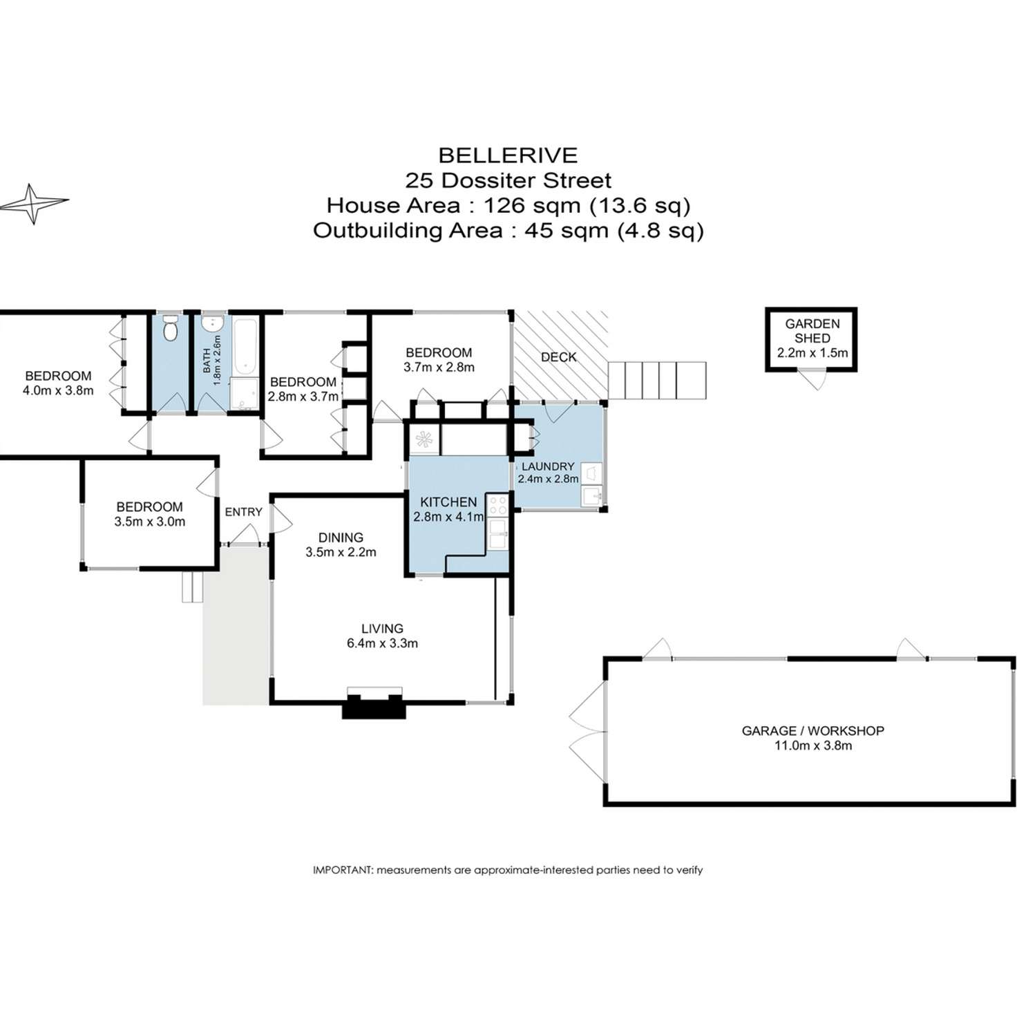 Floorplan of Homely house listing, 25 Dossiter Street, Bellerive TAS 7018