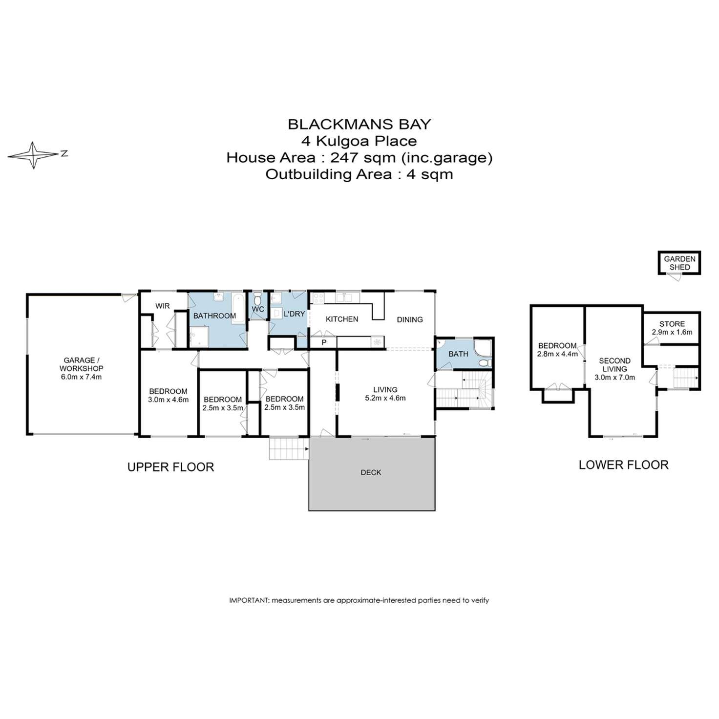 Floorplan of Homely house listing, 4 Kulgoa Place, Blackmans Bay TAS 7052