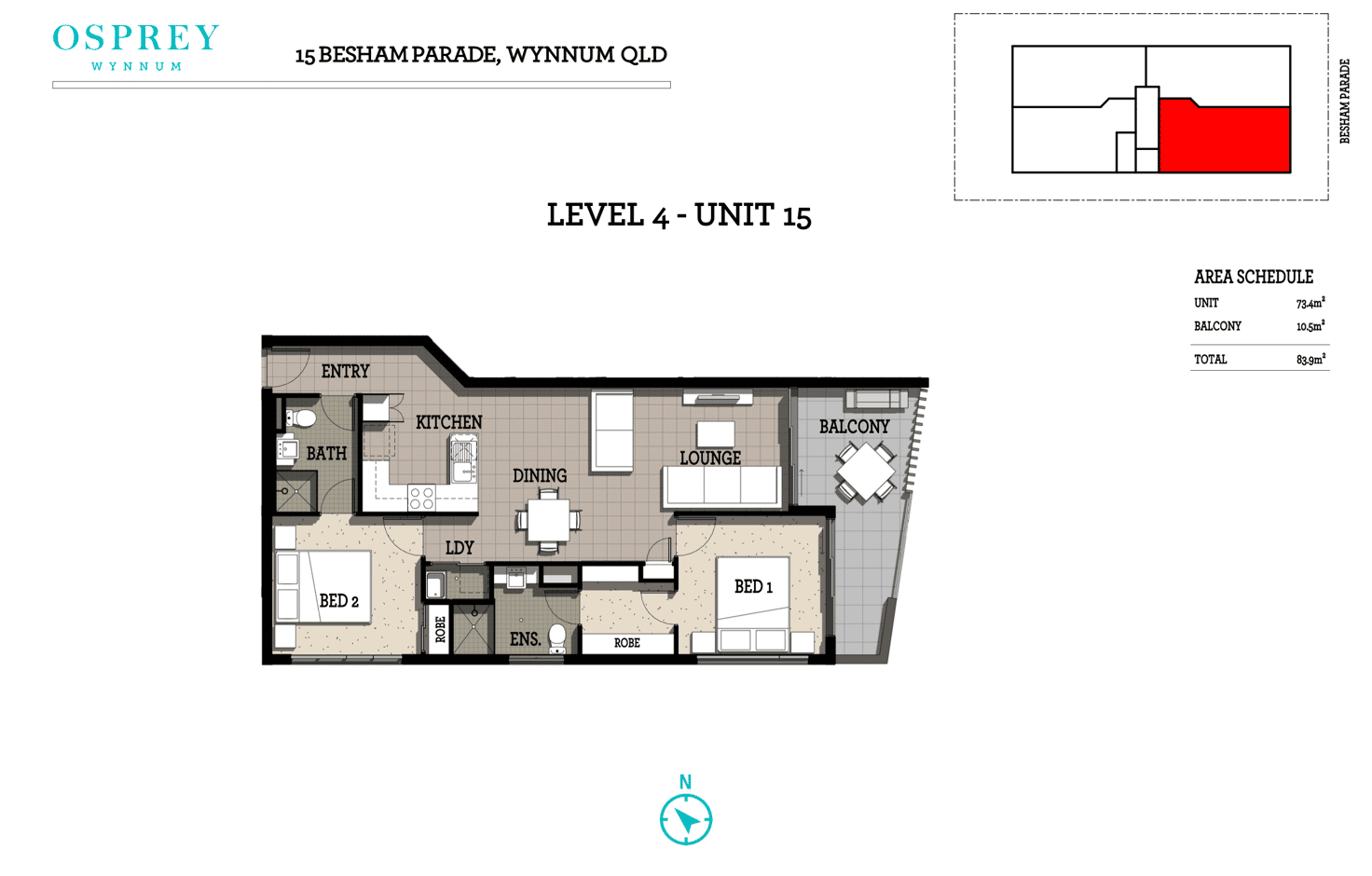 Floorplan of Homely apartment listing, 15/15 Besham Parade, Wynnum QLD 4178