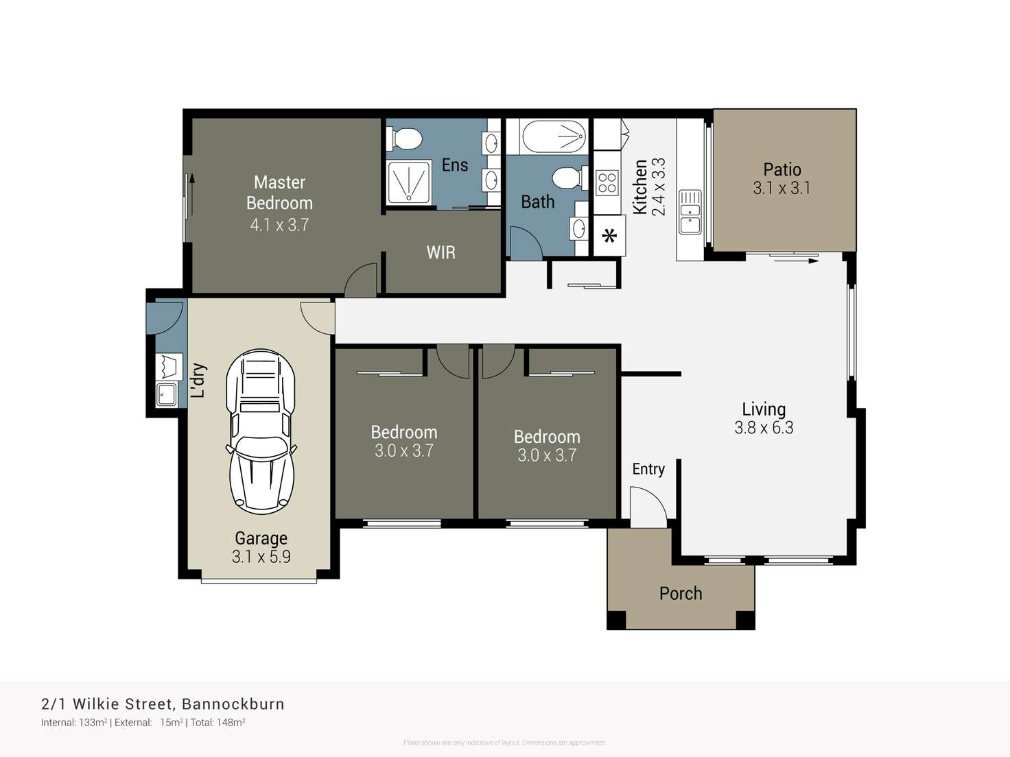 Floorplan of Homely semiDetached listing, 2/1 Wilkie Street, Bannockburn QLD 4207