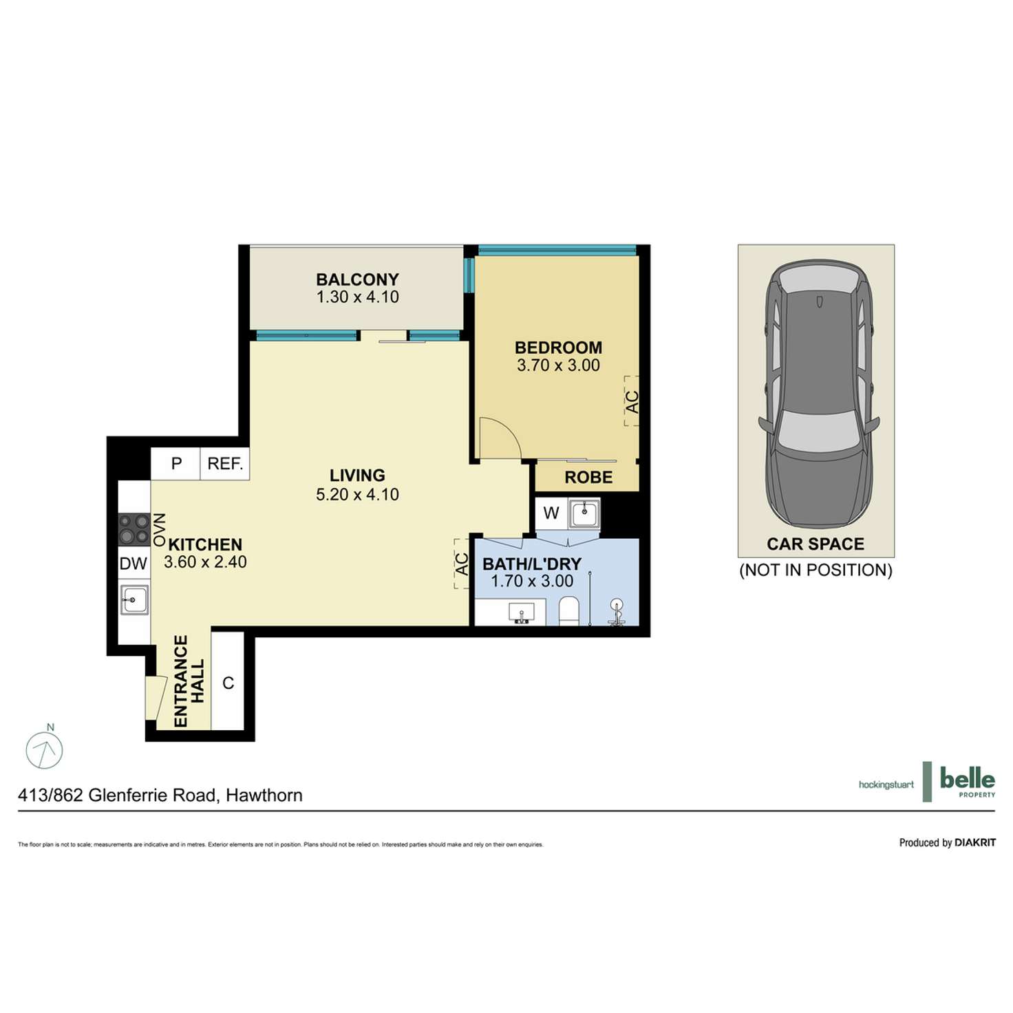 Floorplan of Homely apartment listing, 413/862 Glenferrie Road, Hawthorn VIC 3122