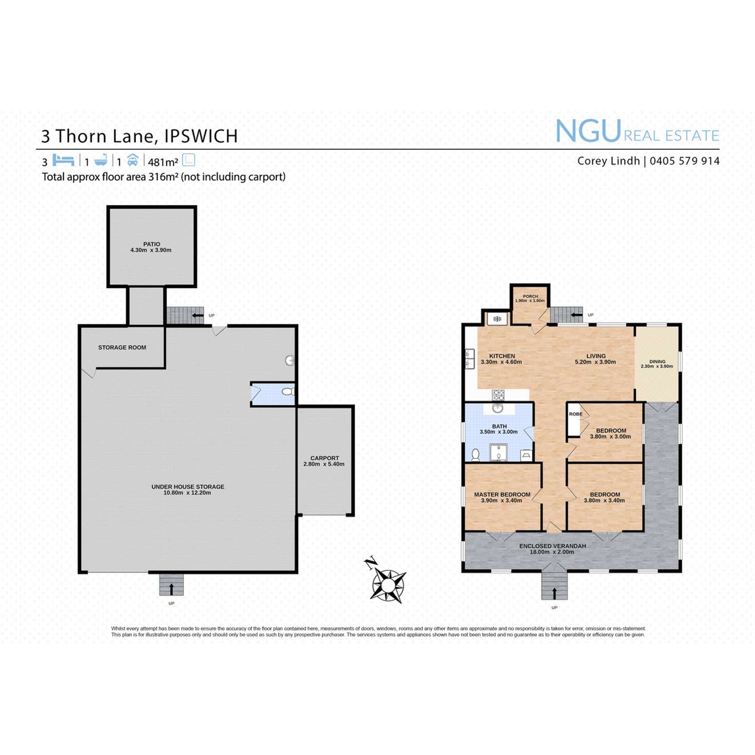 Floorplan of Homely house listing, 3 Thorn Lane, Ipswich QLD 4305