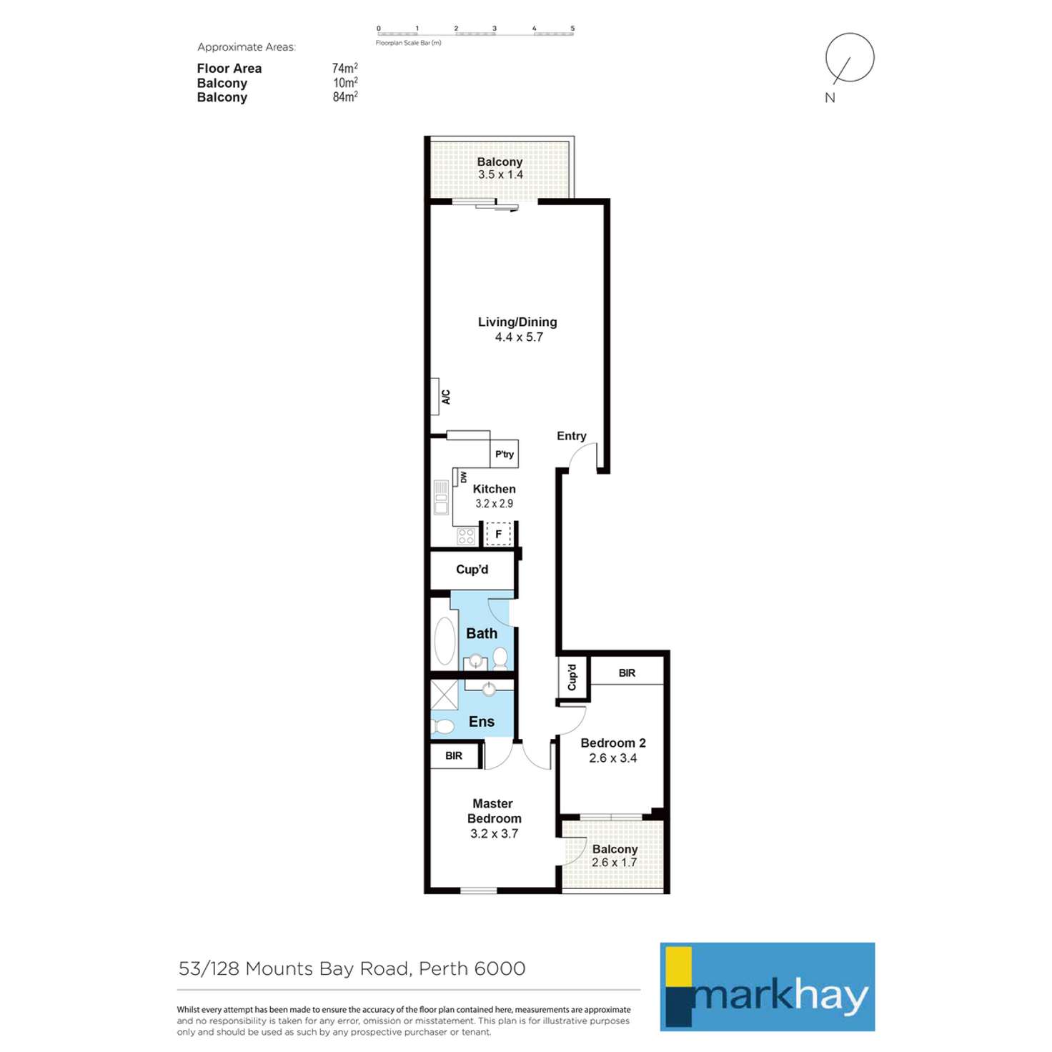 Floorplan of Homely apartment listing, 53/128 Mounts Bay Road, Perth WA 6000