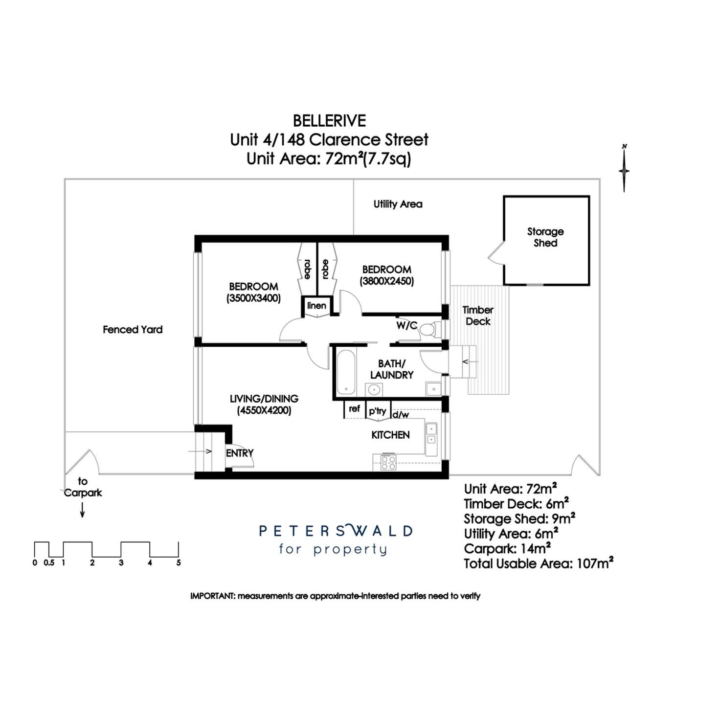 Floorplan of Homely unit listing, 4/148 Clarence Street, Bellerive TAS 7018