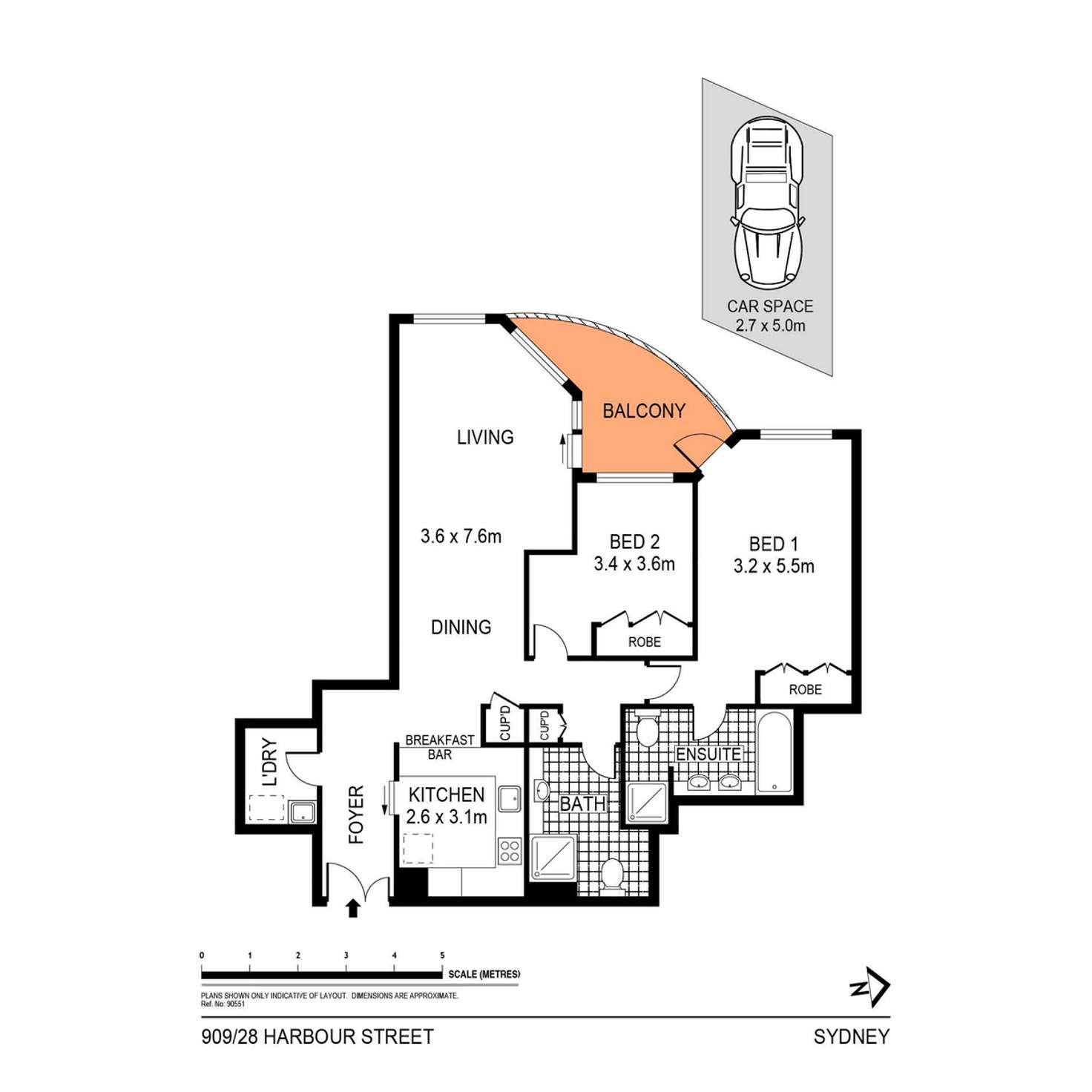 Floorplan of Homely apartment listing, 908/28 Harbour Street, Sydney NSW 2000