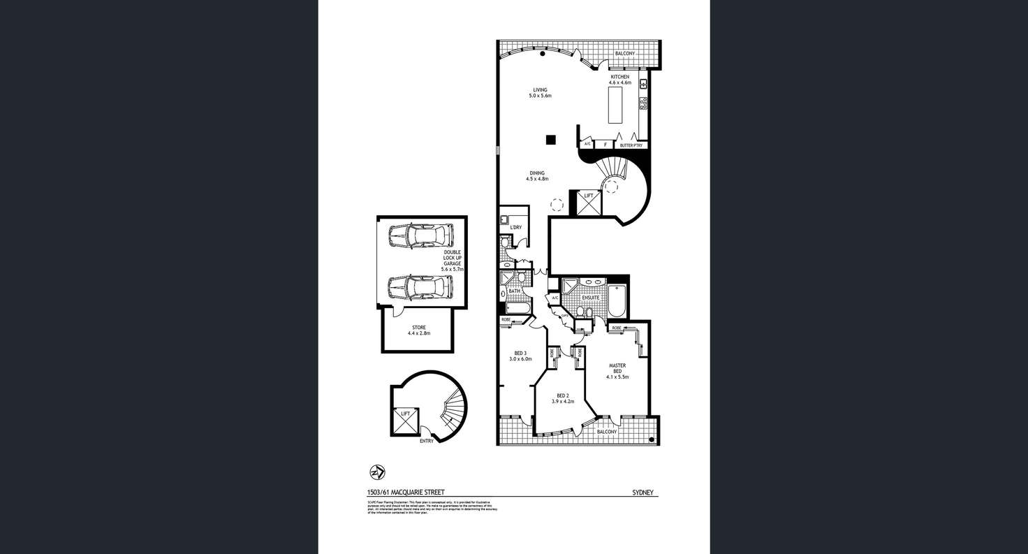 Floorplan of Homely apartment listing, 61 Macquarie Street, Sydney NSW 2000
