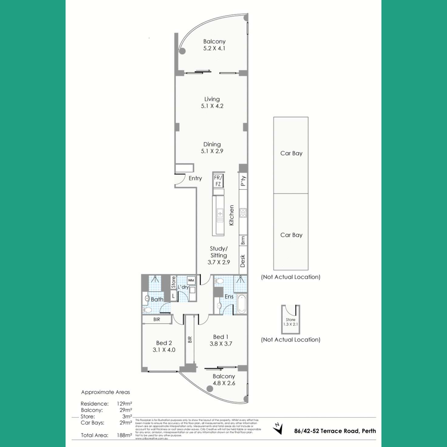 Floorplan of Homely apartment listing, 86/42-52 Terrace Road, East Perth WA 6004