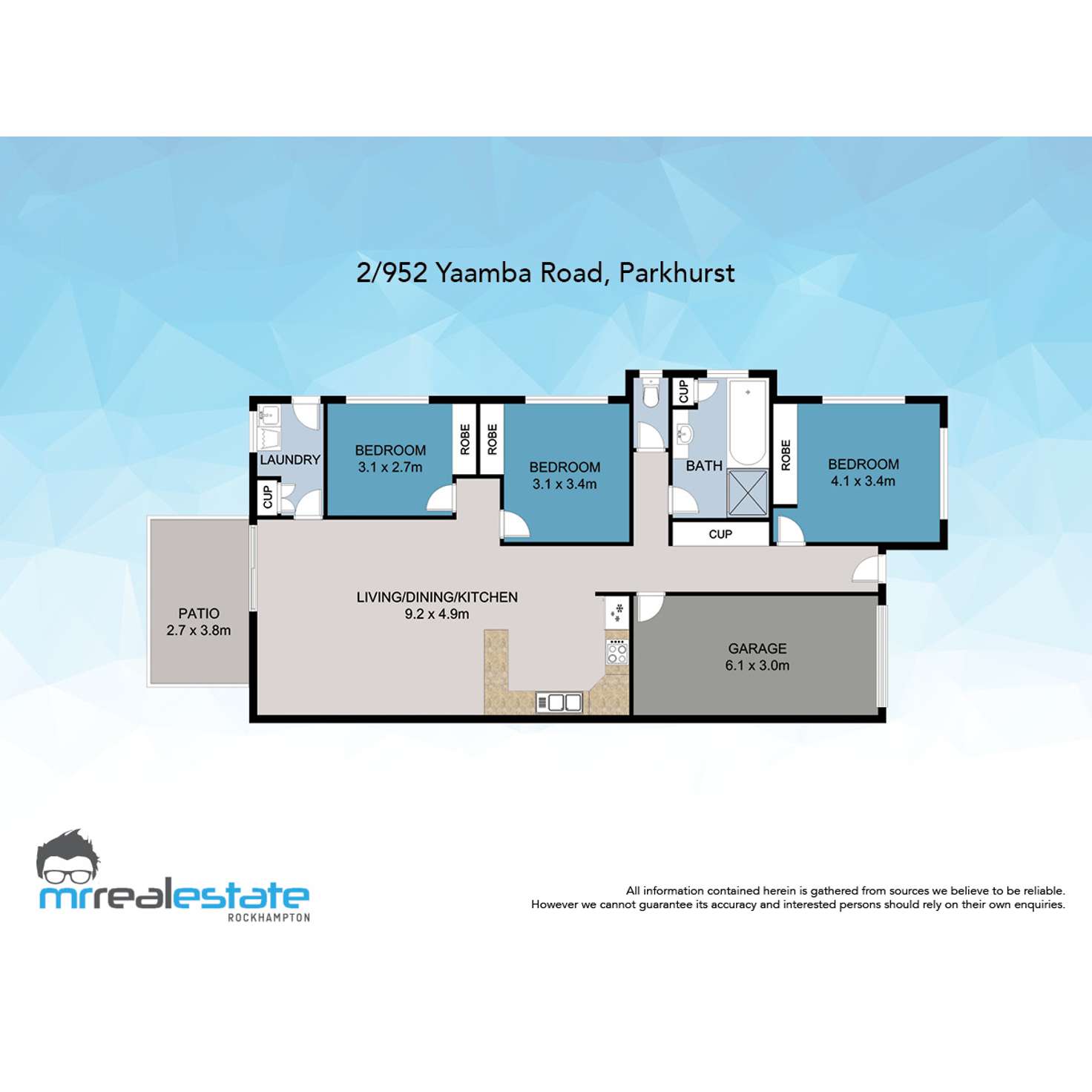 Floorplan of Homely unit listing, 2/952 Yaamba Road, Parkhurst QLD 4702