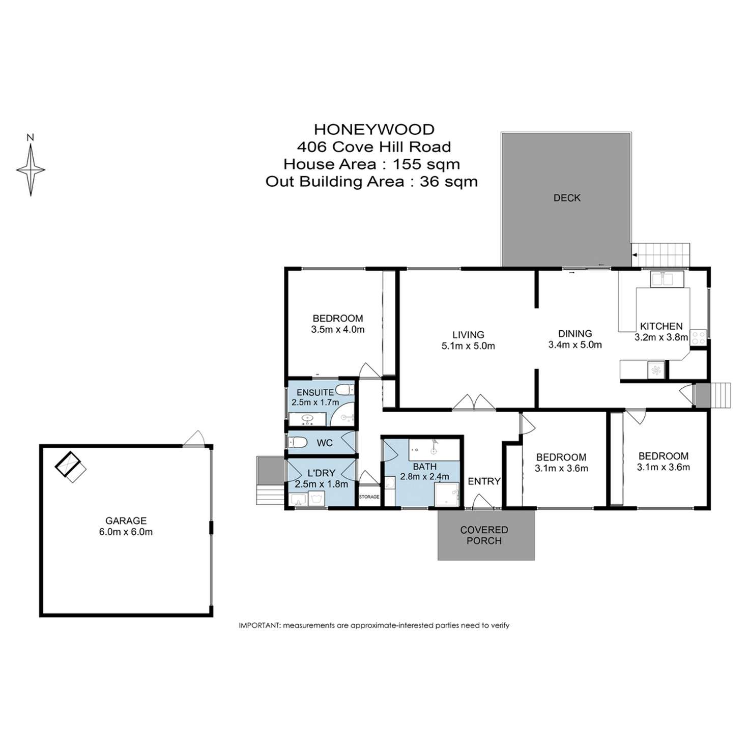 Floorplan of Homely house listing, 406 Cove Hill Road, Honeywood TAS 7017
